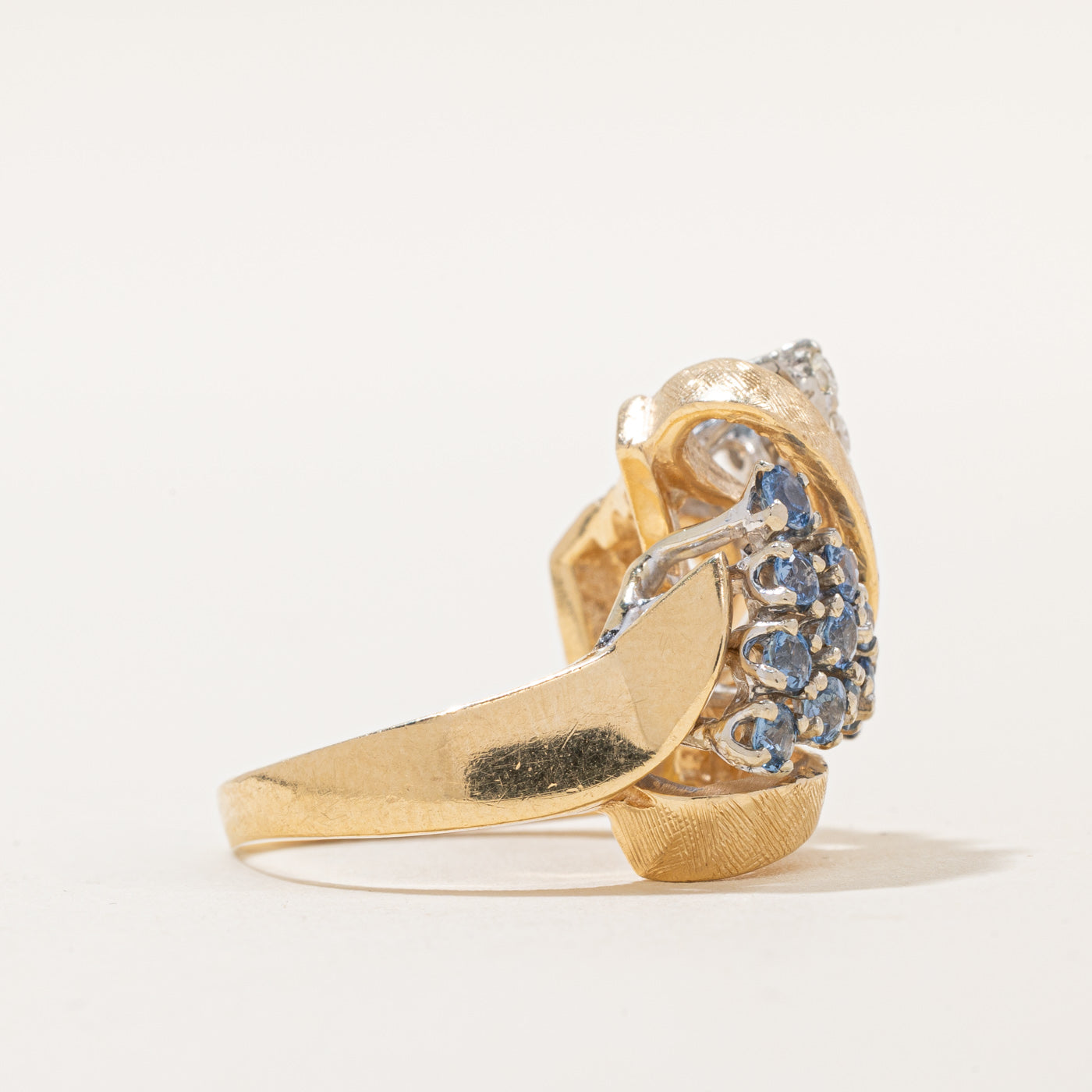 Sapphire & Diamond Abstract Cocktail Ring | 0.60ctw, 0.15ctw | SZ 6.5 |