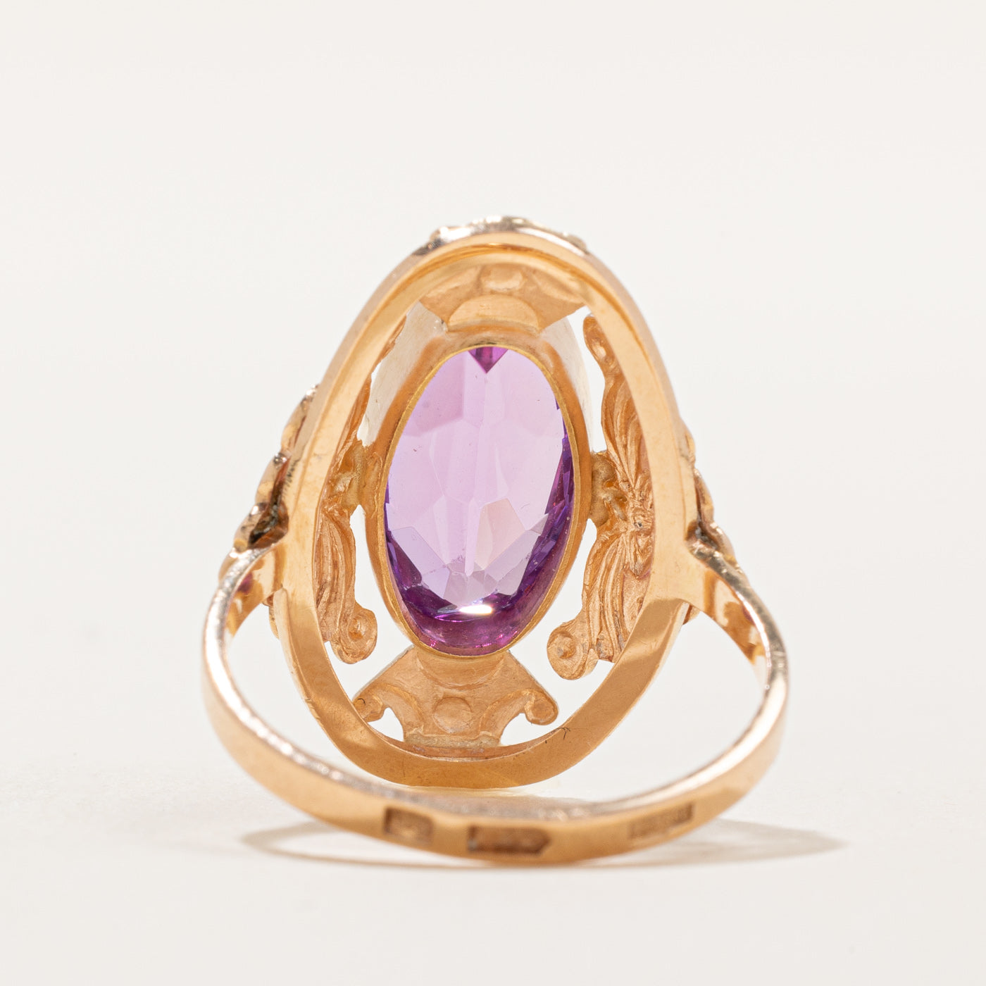 Soviet Hallmarked Synthetic Pink Sapphire Cocktail Ring | 4.13ct | SZ 8.75 |