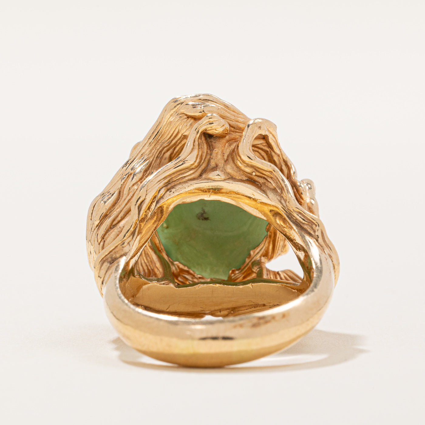 14k Yellow Gold Jadeite Cocktail Ring | 6.00ct | SZ 6.5 |
