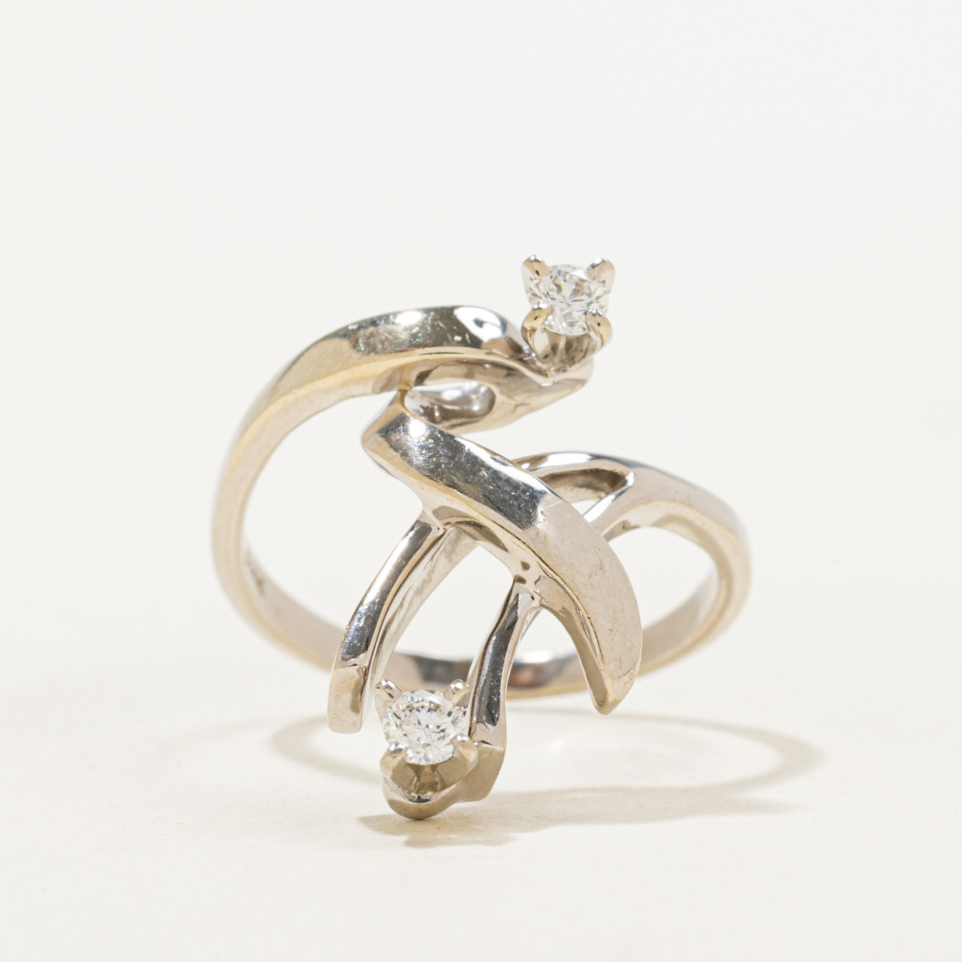 Abstract Bypass Diamond Ring | 0.17ctw | SZ 8 |