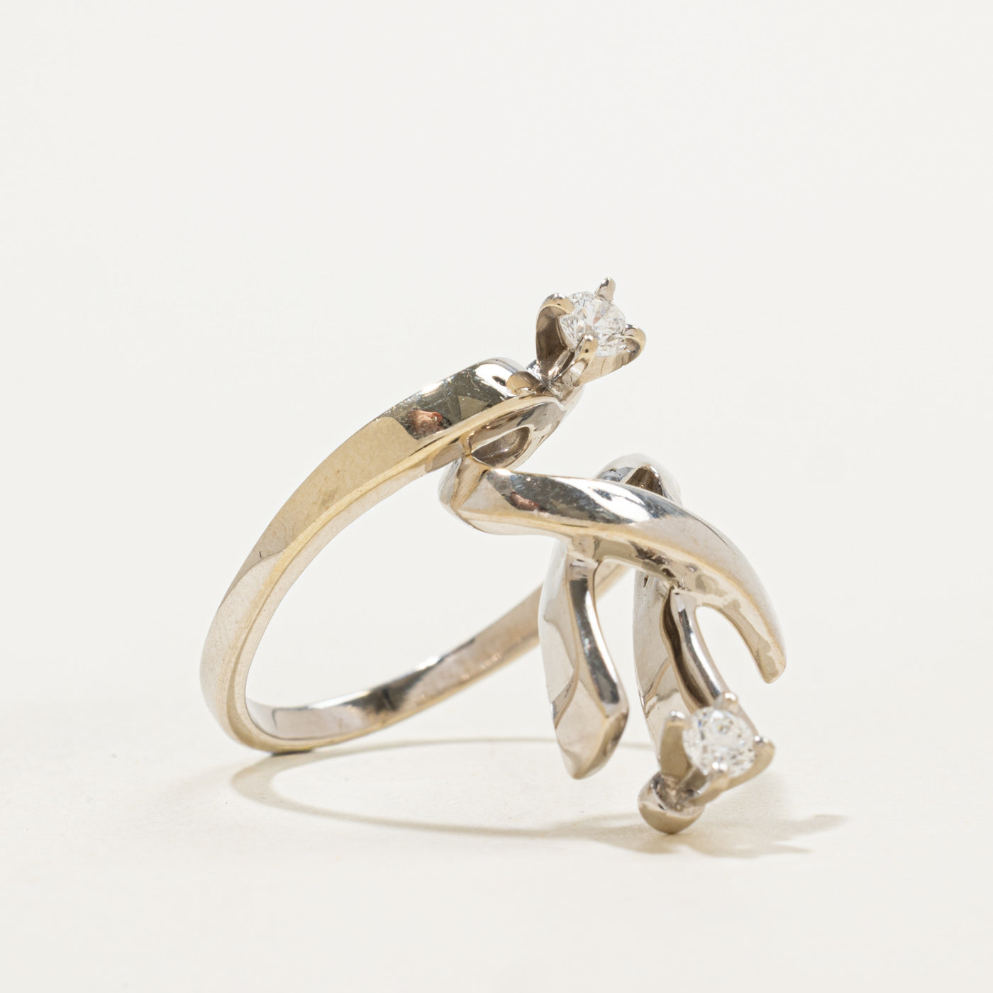 Abstract Bypass Diamond Ring | 0.17ctw | SZ 8 |