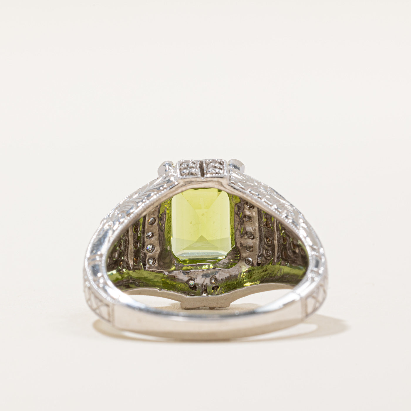 Peridot & Diamond Cocktail Ring | 3.80ct, 0.48ctw | SZ 8.75 |