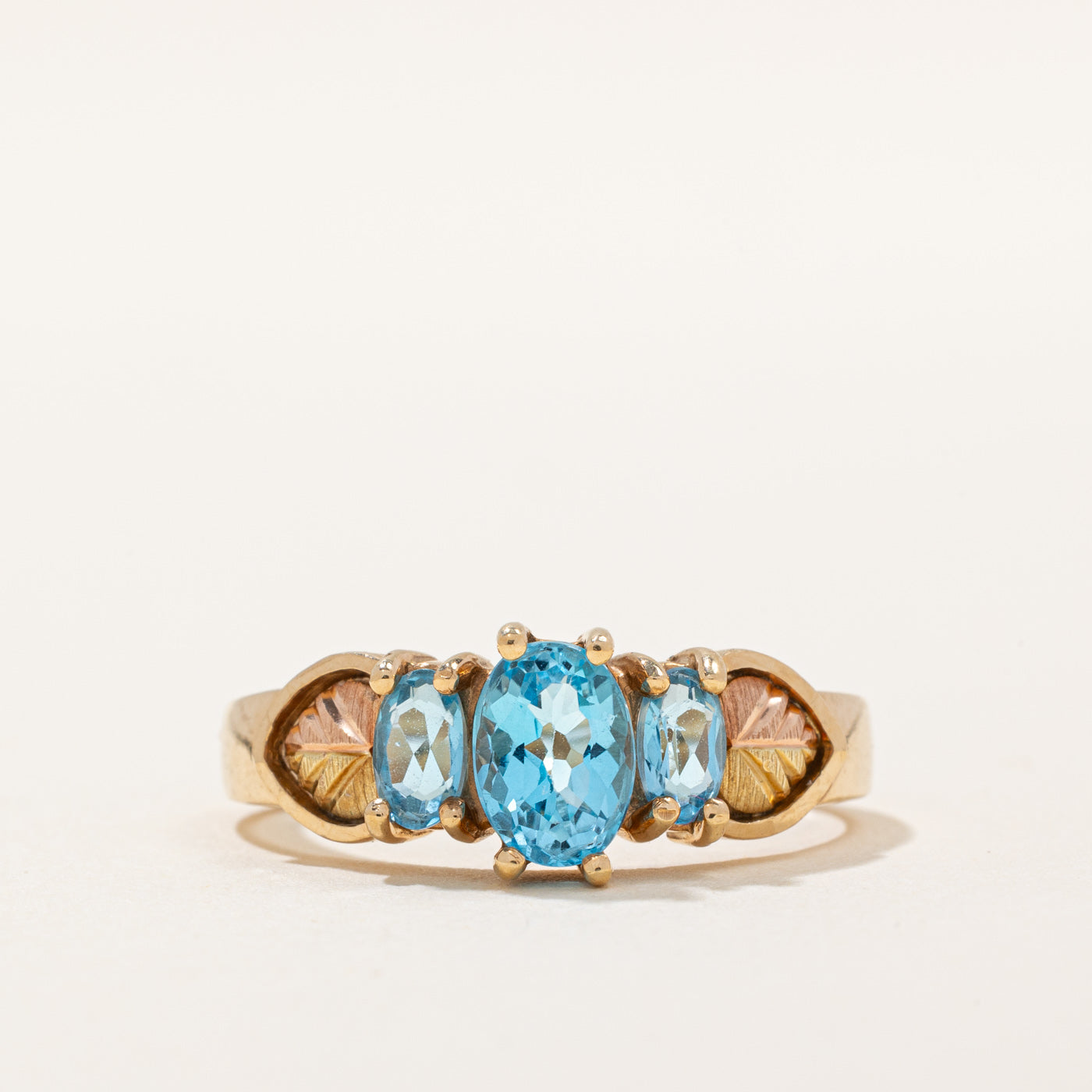Two Tone Blue Topaz Ring | 1.50ctw | SZ 9 |