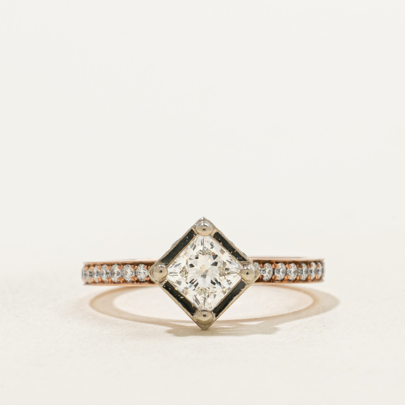 'Noam Carver' GIA Princess Cut Diamond Accented Ring | GIA 0.64ct VS2 H, 0.30ctw | SZ 5.5 |