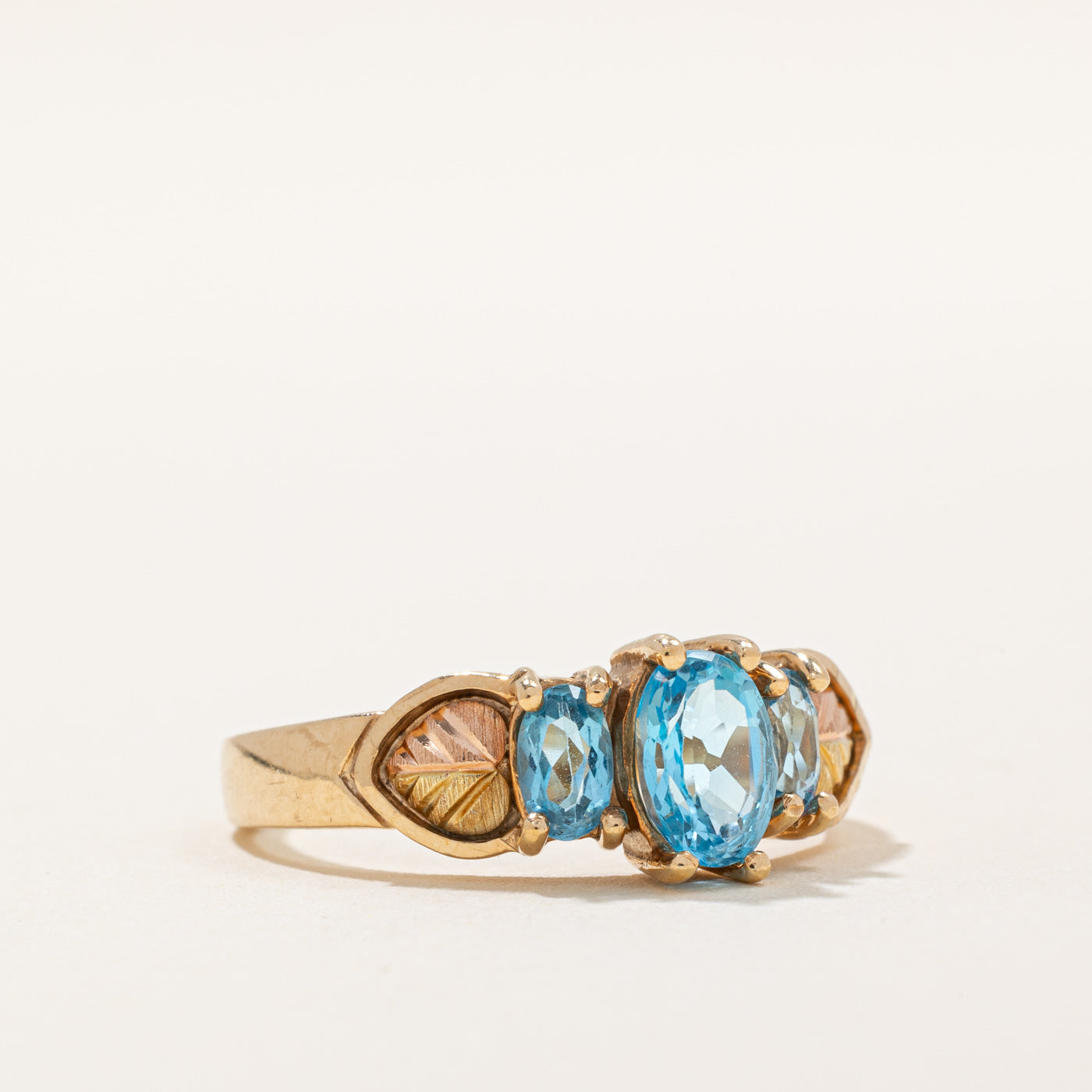 Two Tone Blue Topaz Ring | 1.50ctw | SZ 9 |