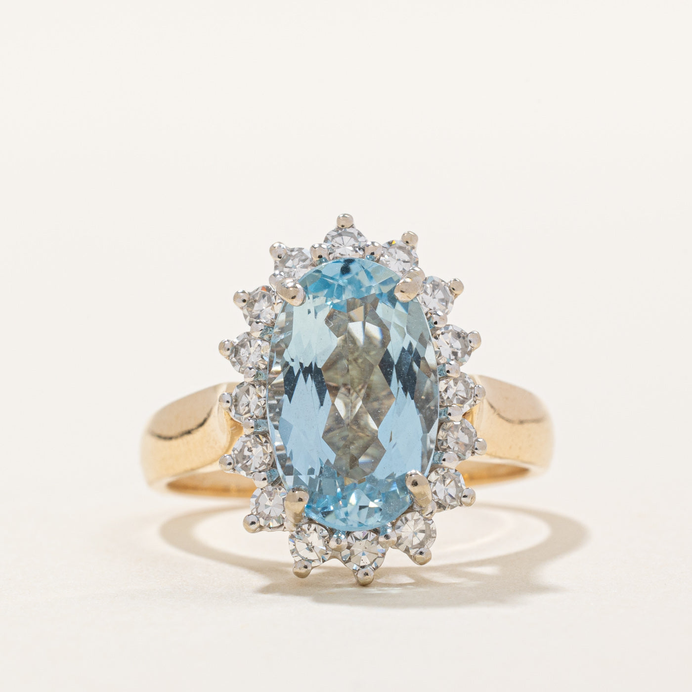 Aquamarine & Diamond Cocktail Ring | 2.00ct, 0.48ctw | SZ 5.5 |