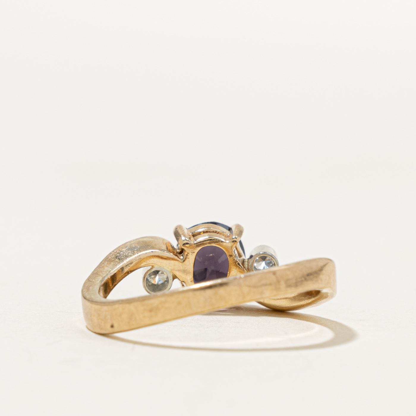 10k Spinel & Diamond Wave Bypass Ring | 2.11ct, 0.09ctw | SZ 9