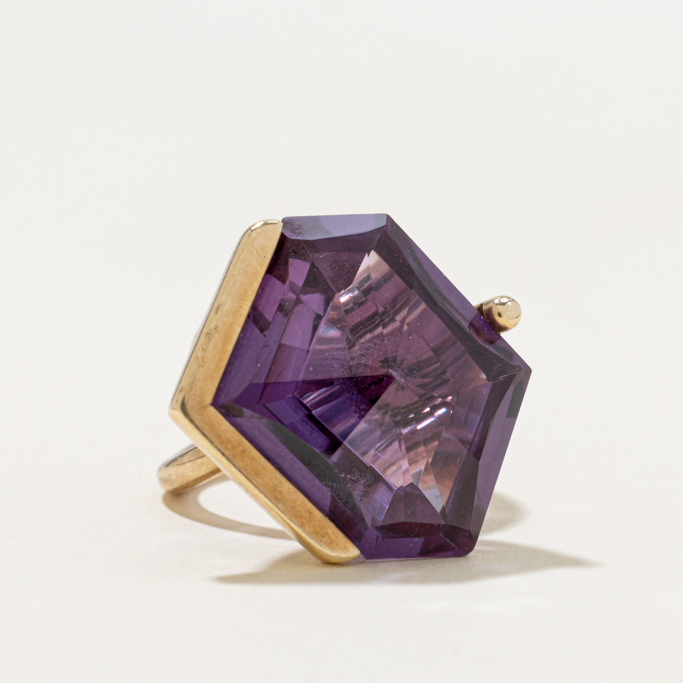 10k Synthetic Sapphire Geometric Cocktail Ring | 22.00ct | SZ 6.25