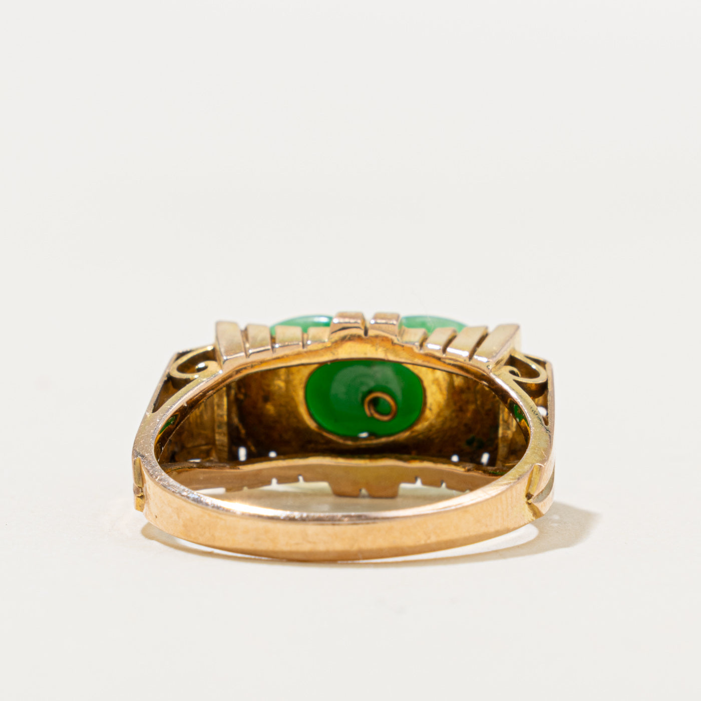 14k Jadeite Architectural Ring | 1.25ct | SZ 7