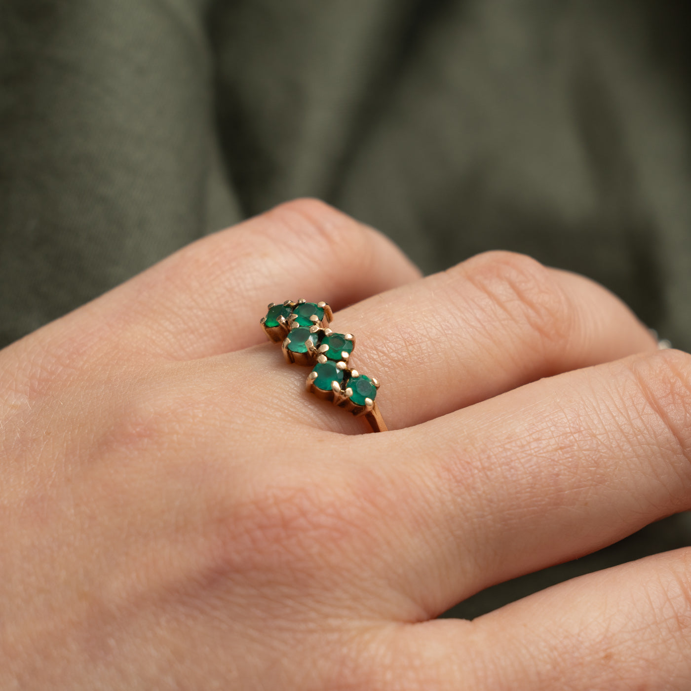 12k Onyx Cluster Ring | 0.78ct | SZ 7.75