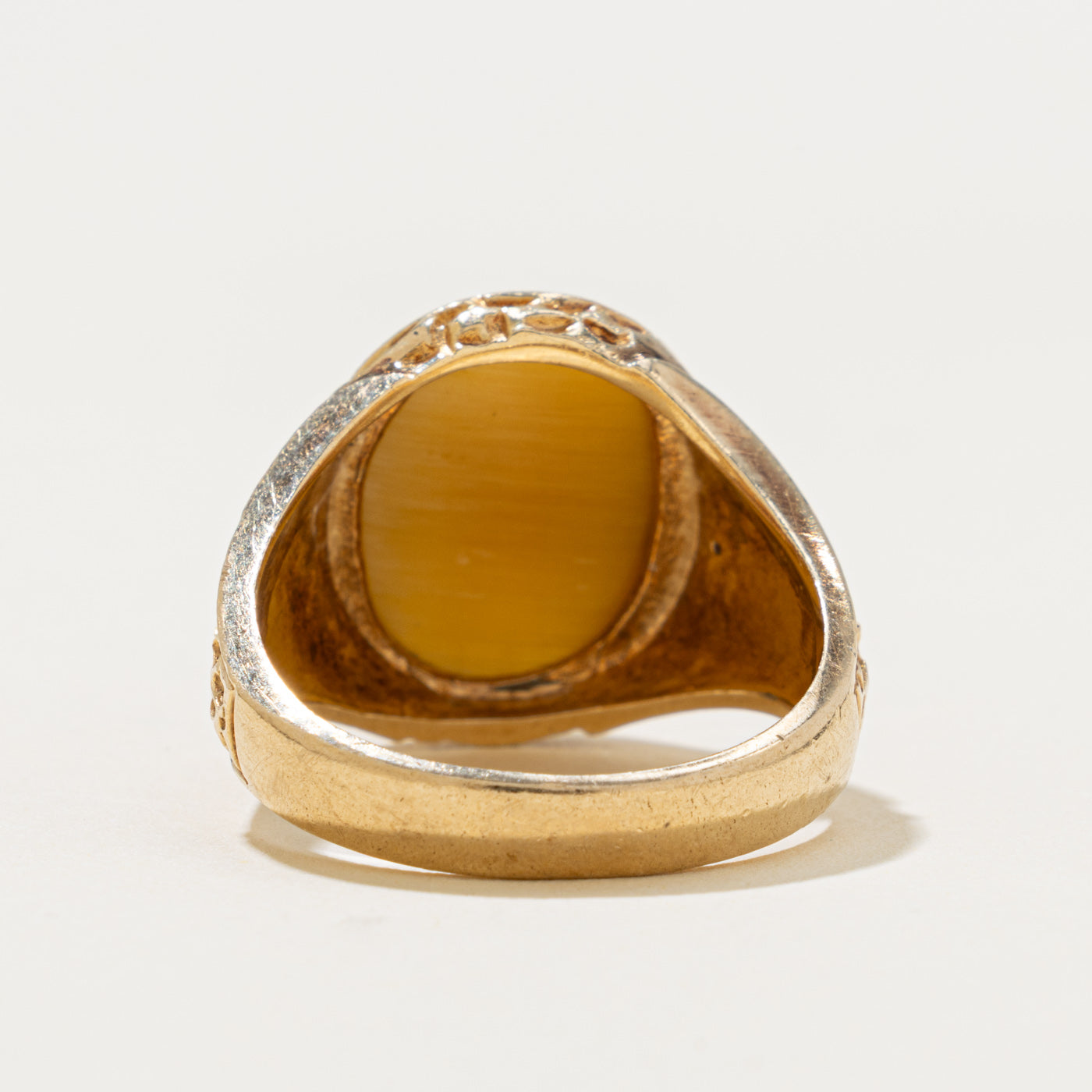 10k Tiger's Eye Nuggety Signet Ring | 9.00ct | SZ 10