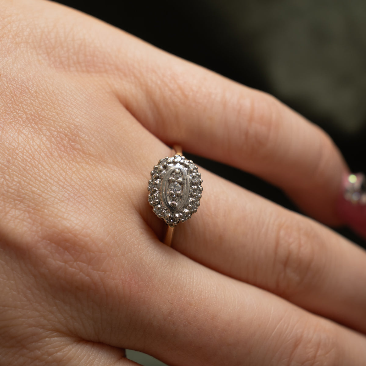 18k Diamond Ornate Cluster Ring | 0.14ctw | SZ 8.75