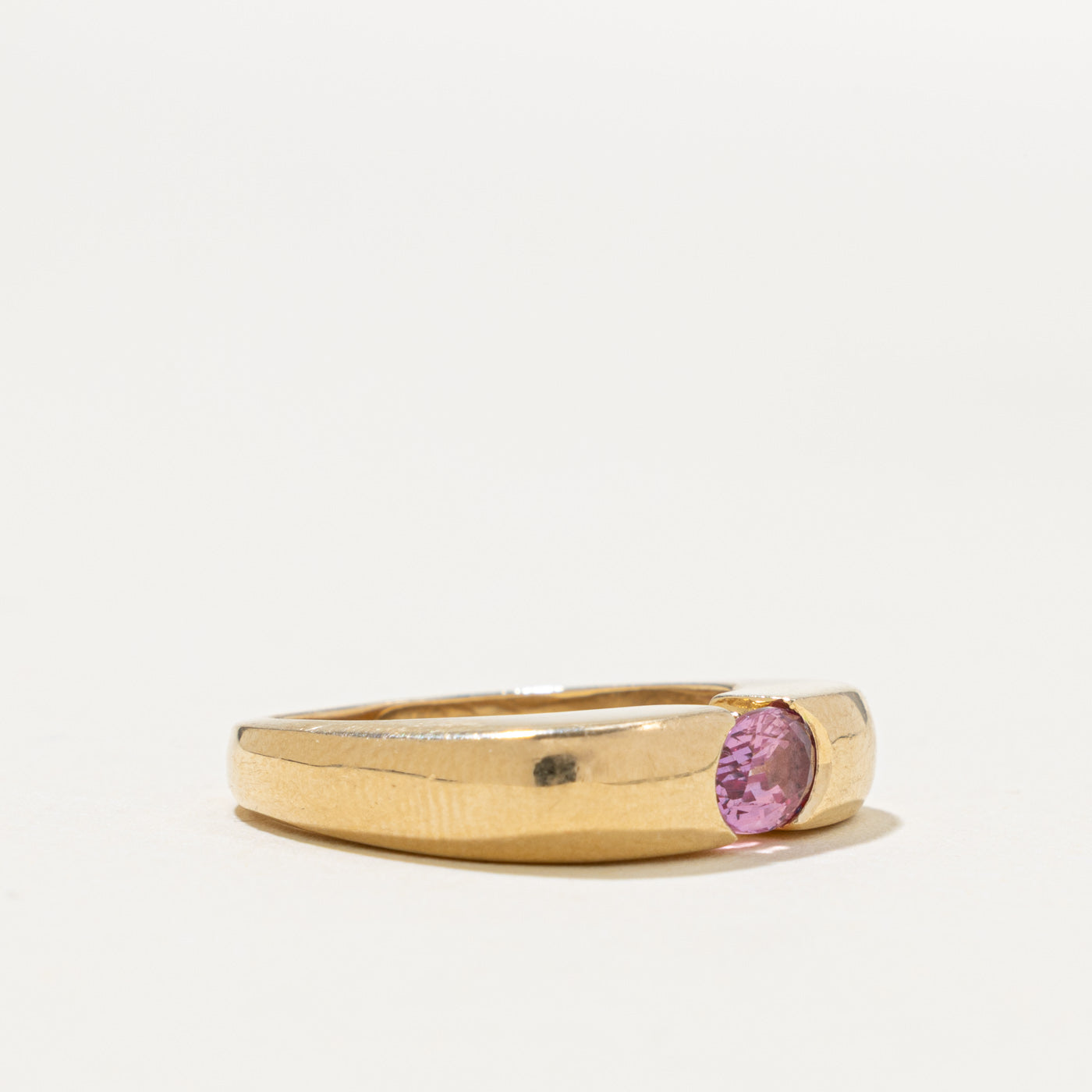 14k Solitaire East West Pink Sapphire Ring | 0.50ct | SZ 4.75