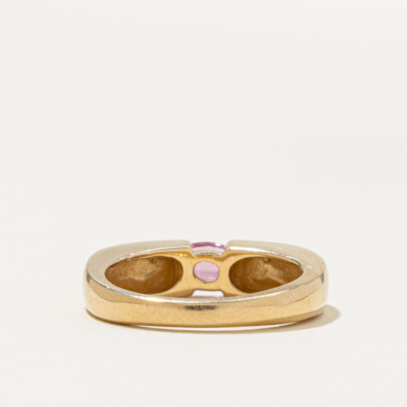 14k Solitaire East West Pink Sapphire Ring | 0.50ct | SZ 4.75
