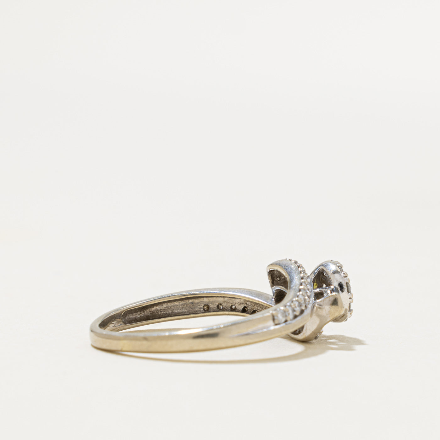 10k Blue & White Diamond Halo Bypass Ring | 0.66ctw | SZ 9
