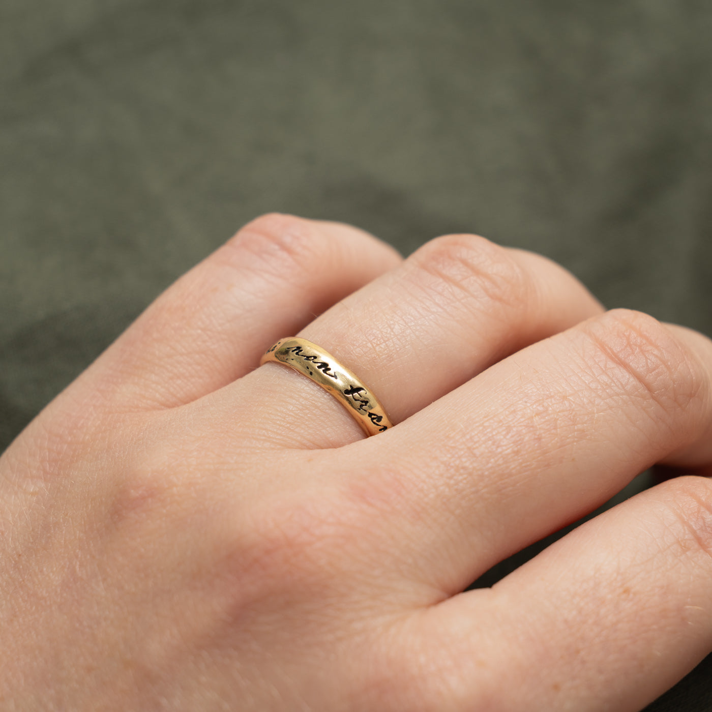 'Pyrrha' 14k Yellow Gold Poesy Ring | 3.90mm | SZ 6