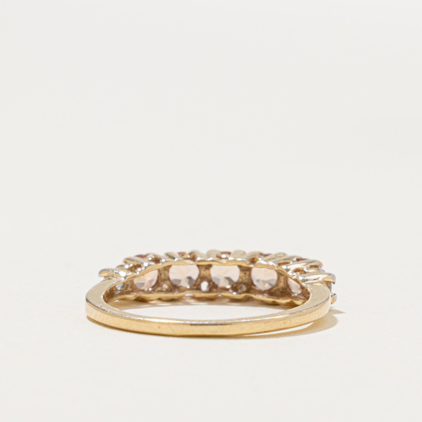 2014 Birmingham Semi Eternity Peach Topaz & Zircon Band | 0.92ctw | 1.35mm | SZ 6