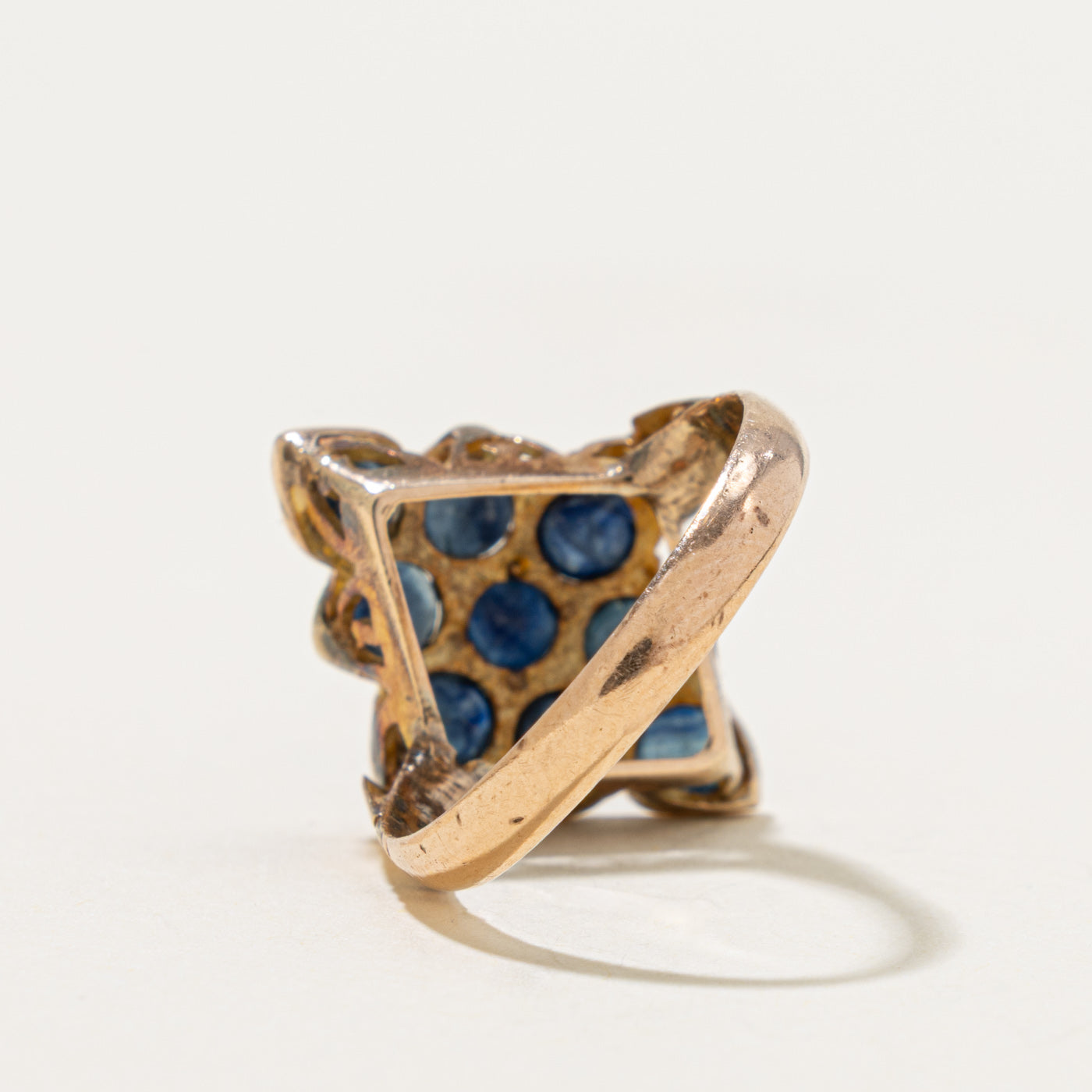 10k Sapphire Lozenge Cluster Ring | 1.80ct | SZ 5.75