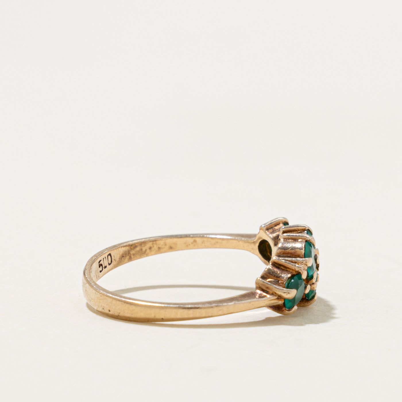 12k Onyx Cluster Ring | 0.78ct | SZ 7.75