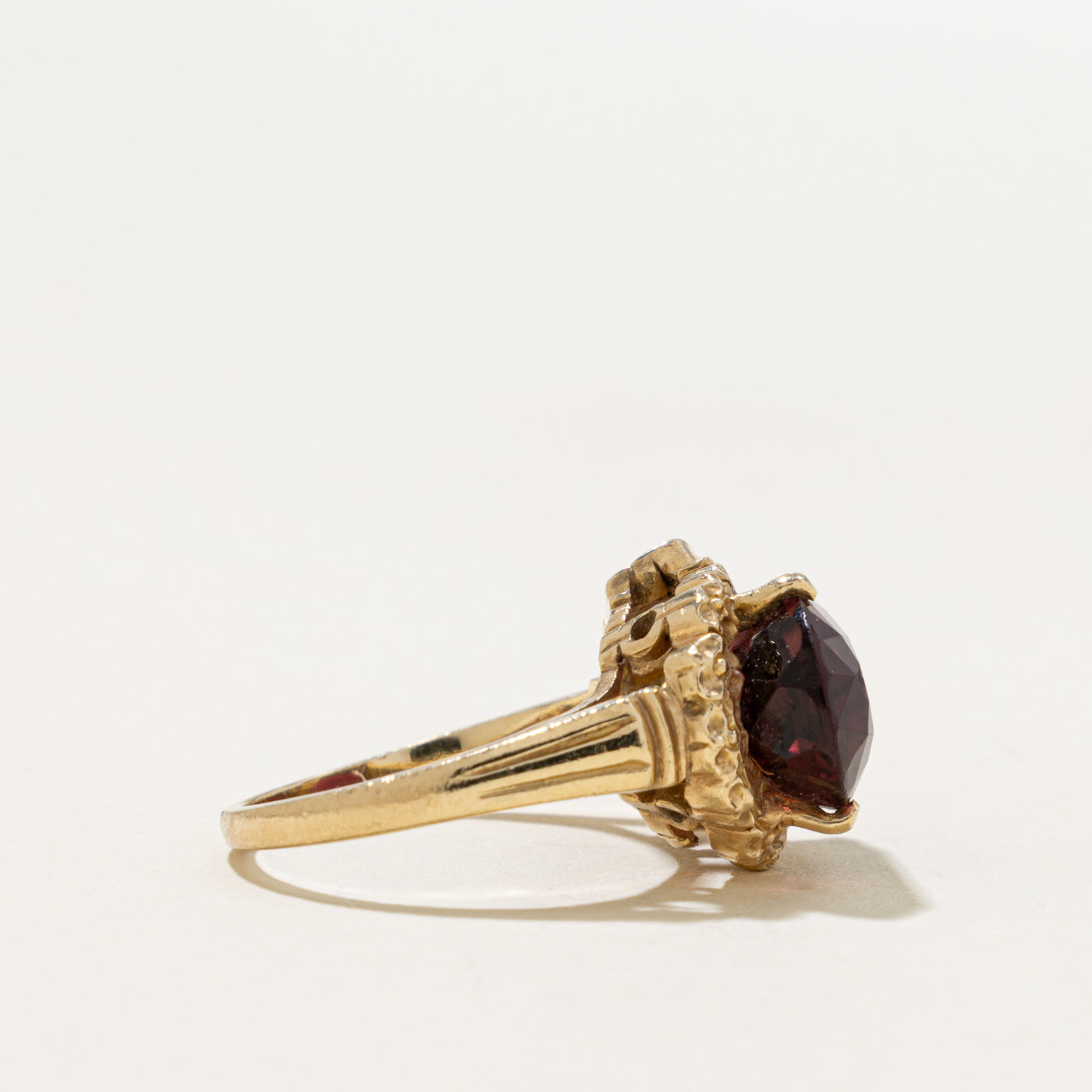 10k Pear Cut Tourmaline Textured Ornate Ring | 6.50ct | SZ 5.75