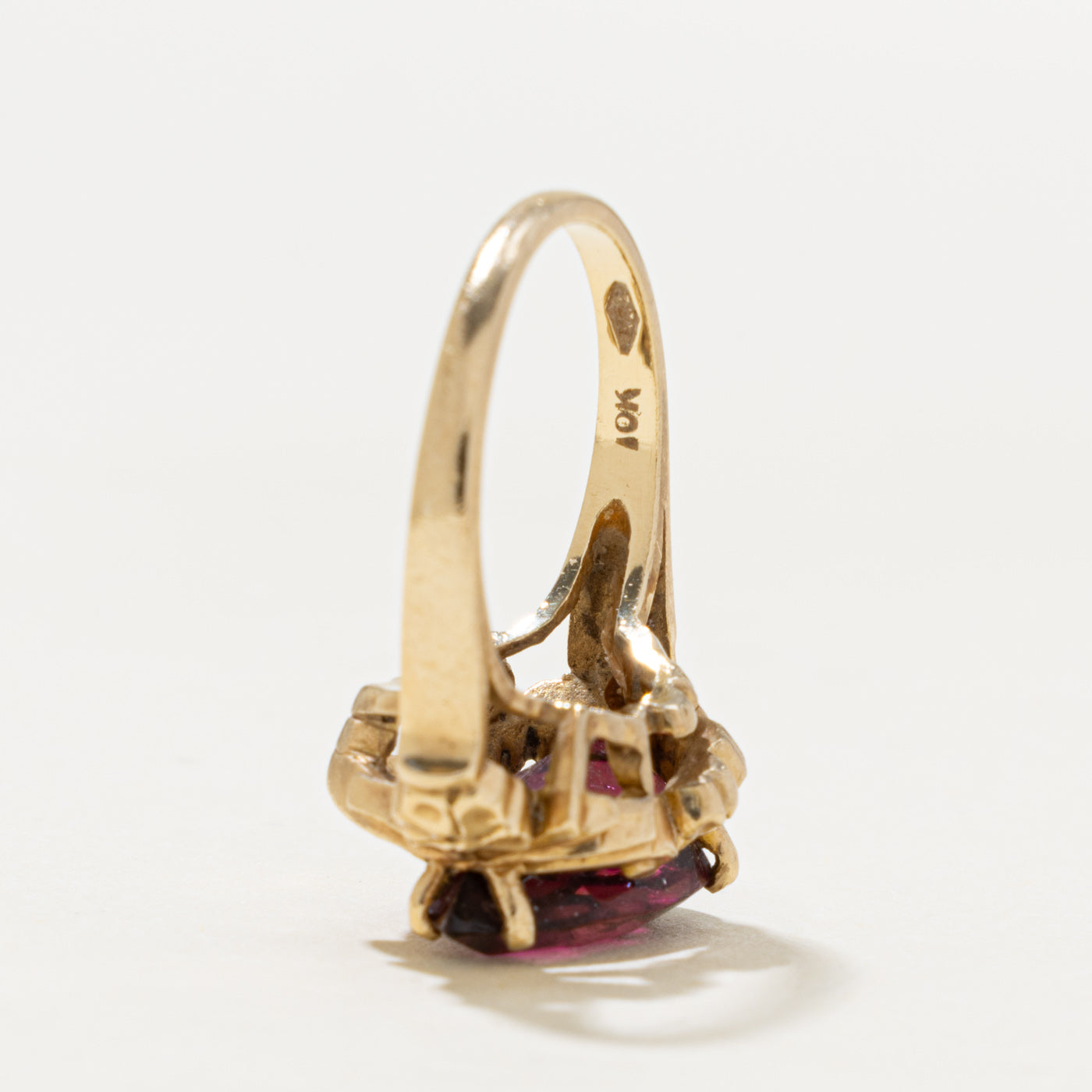 10k Pear Cut Tourmaline Textured Ornate Ring | 6.50ct | SZ 5.75