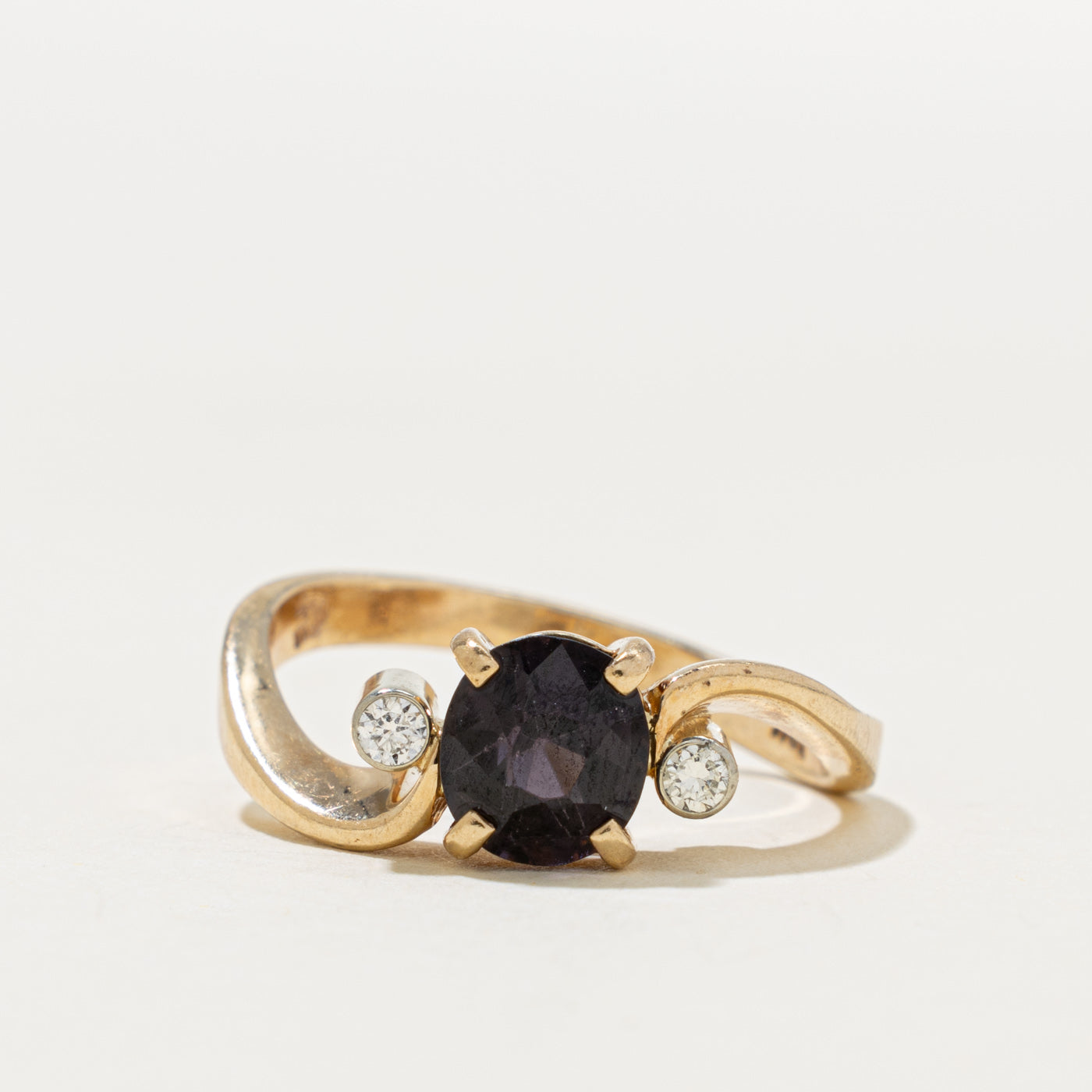 10k Spinel & Diamond Wave Bypass Ring | 2.11ct, 0.09ctw | SZ 9