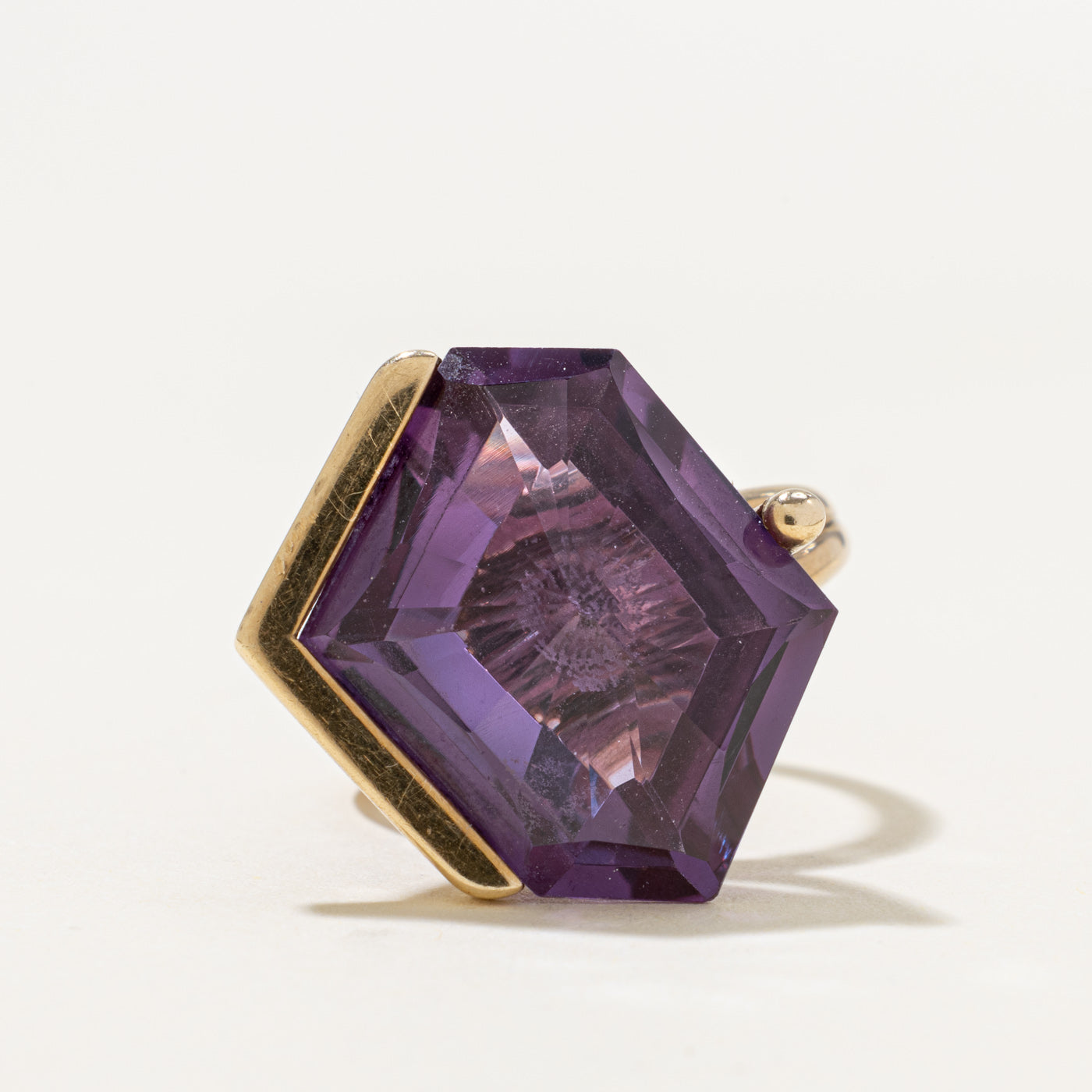 10k Synthetic Sapphire Geometric Cocktail Ring | 22.00ct | SZ 6.25