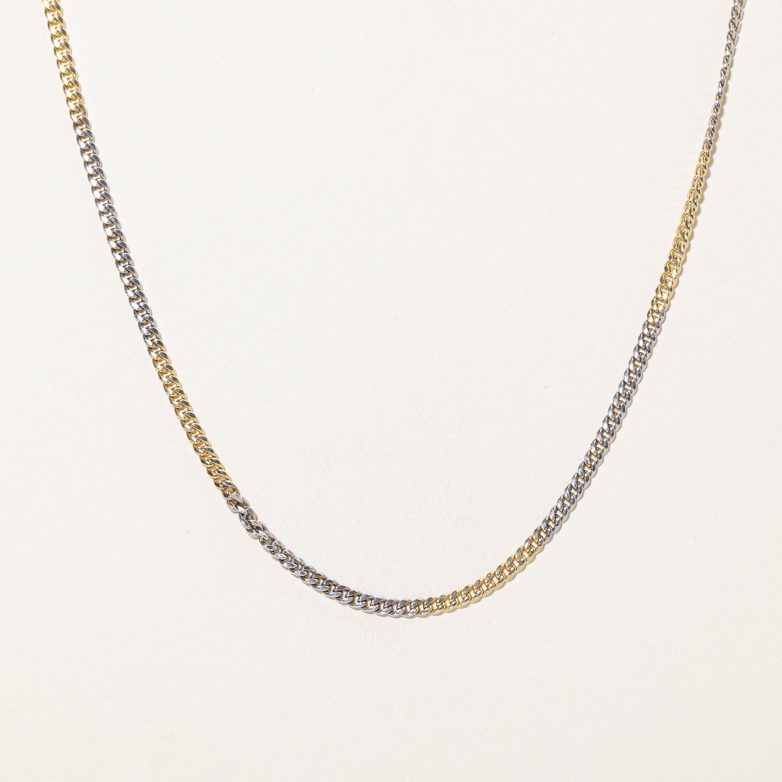 10k Two Tone Gold Curb Link Chain | 20"