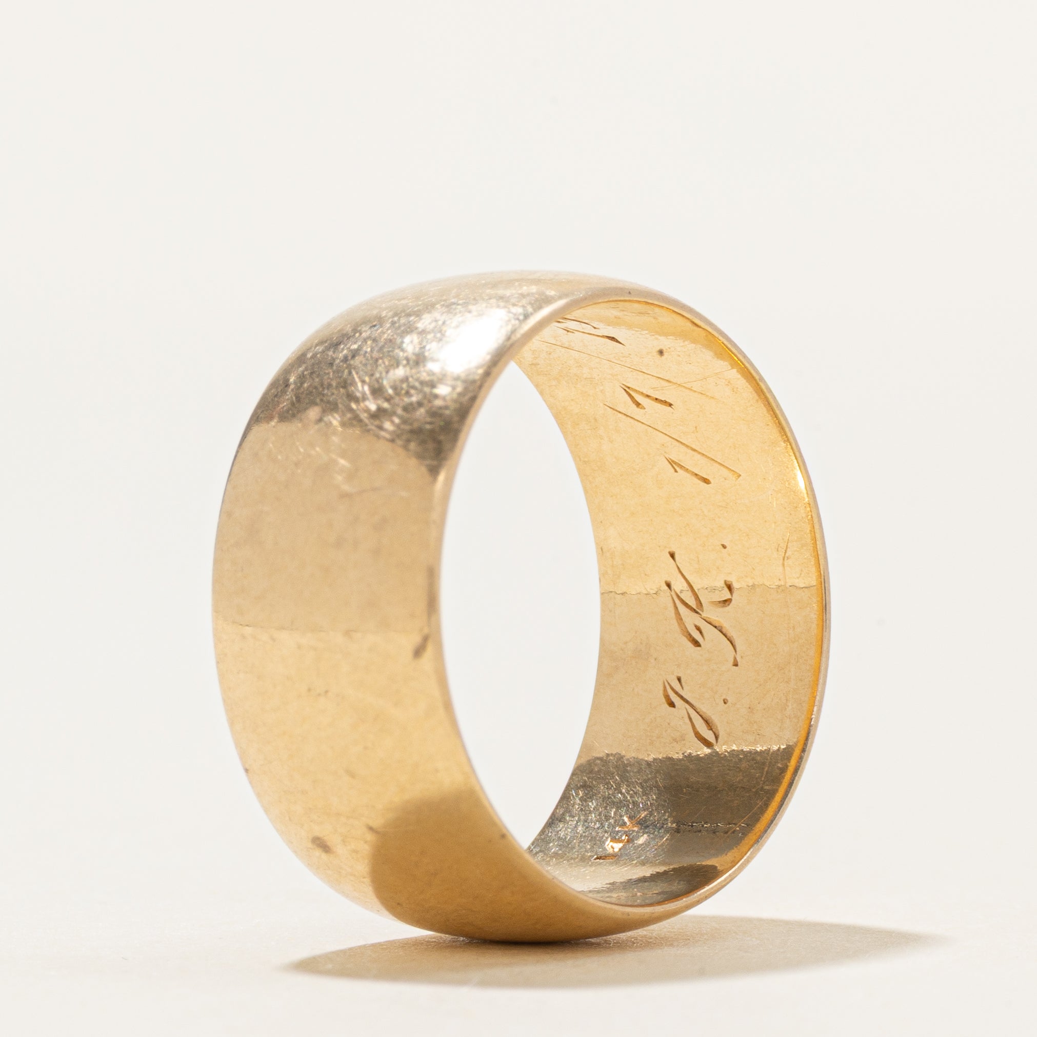 1951 Engraved 14K Yellow Gold Cigar Band | 9.25mm | SZ 8.5