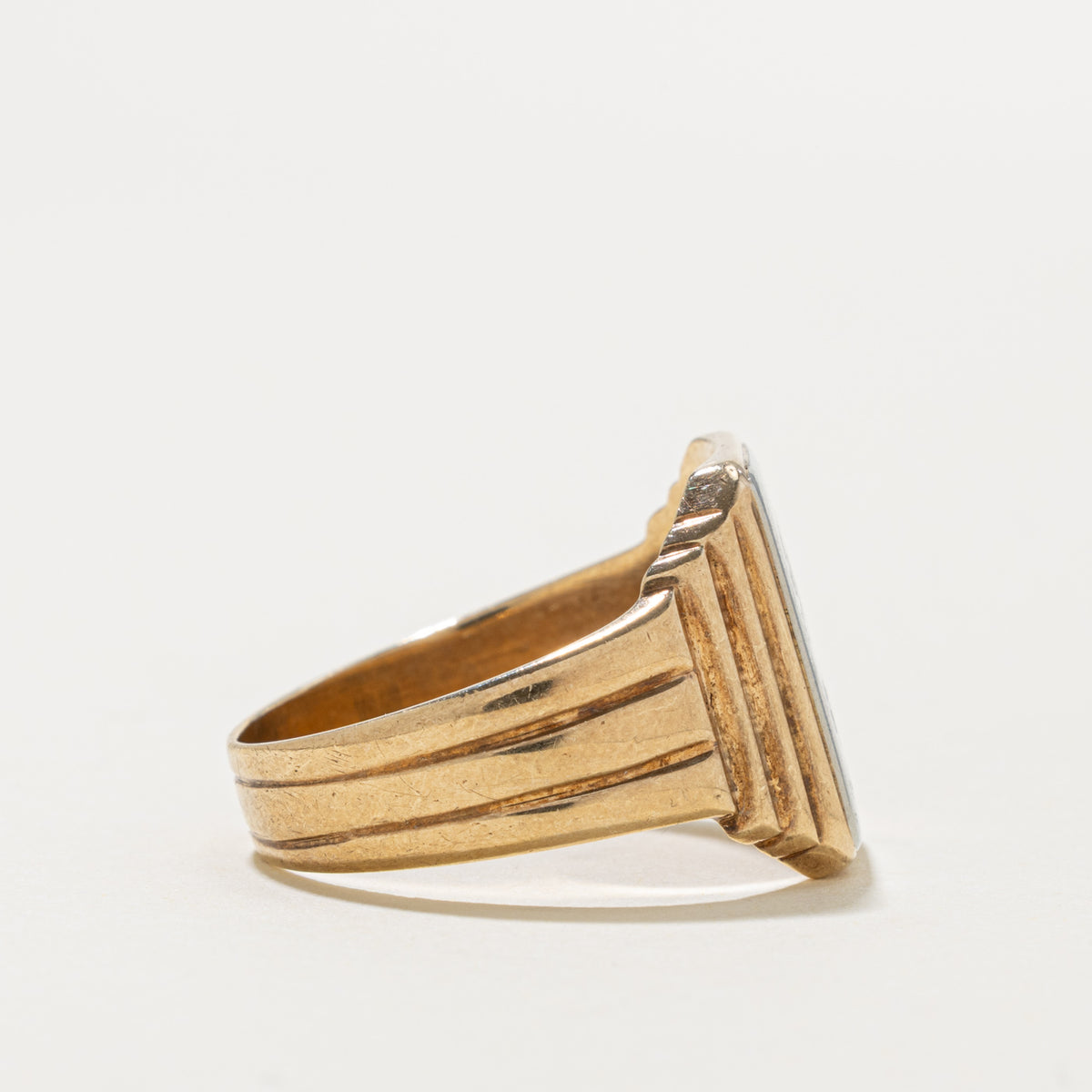 Vintage Canadian 10k "RL" Initial Signet Ring | SZ 10.25