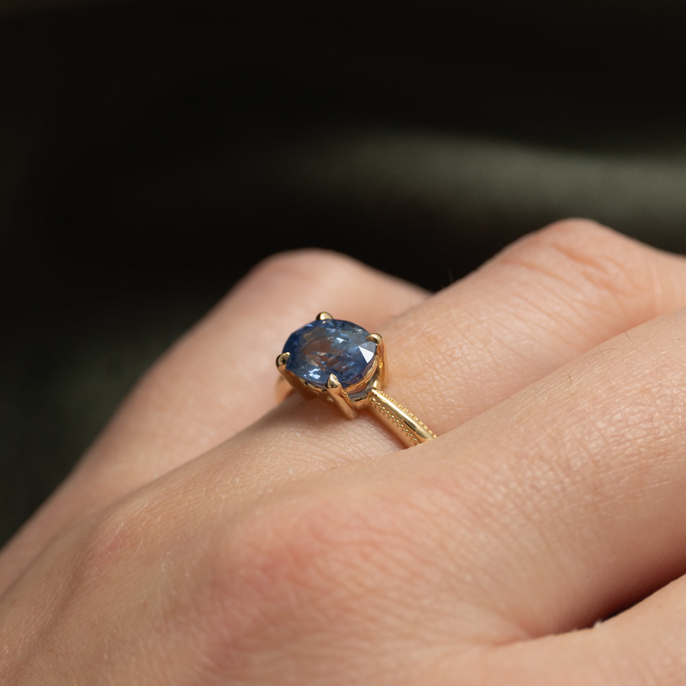'100 Ways' Solitaire Sapphire Milgrain Ring | 2.30ct | SZ 6.75