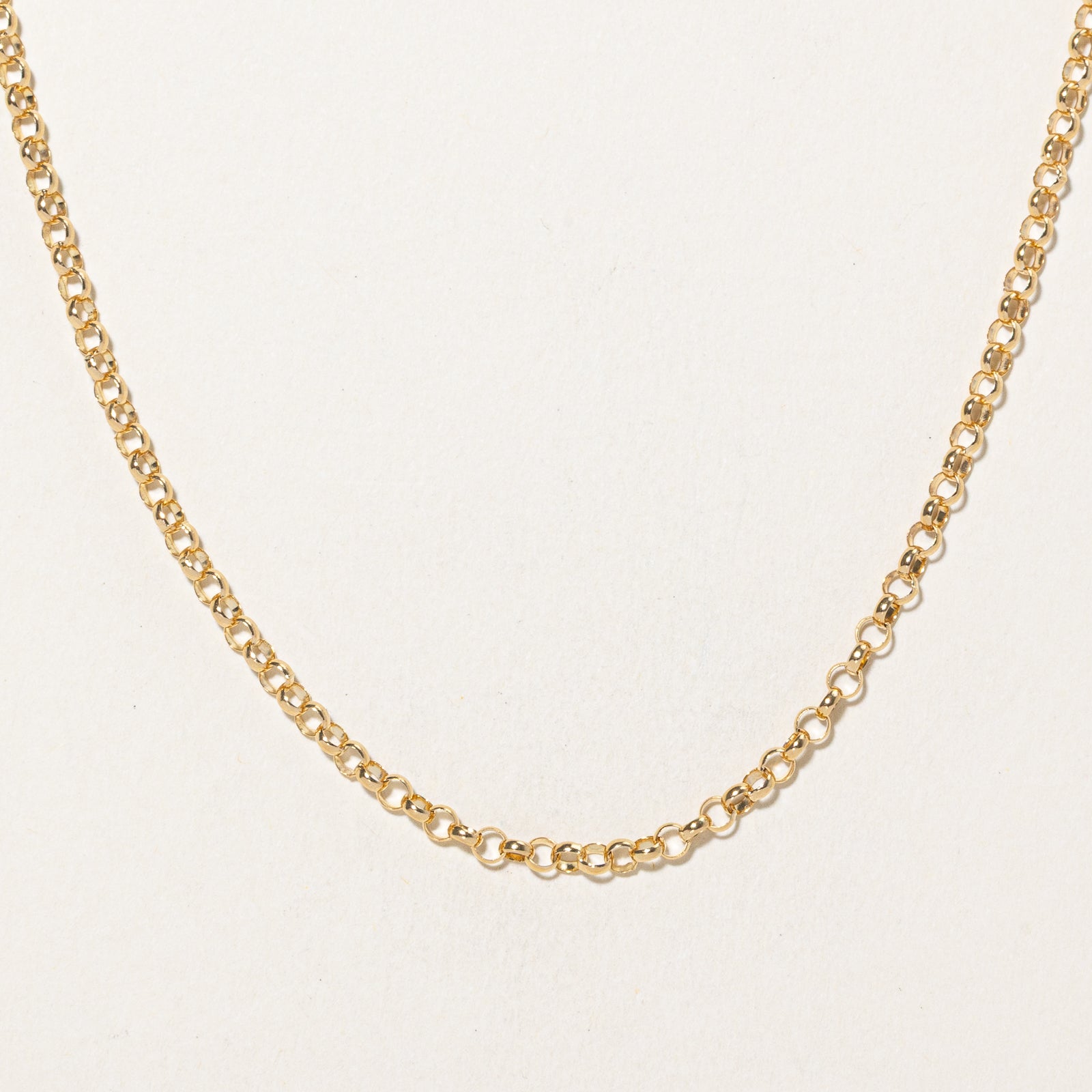Japanese 18k Yellow Gold Rolo Chain | 15.5"