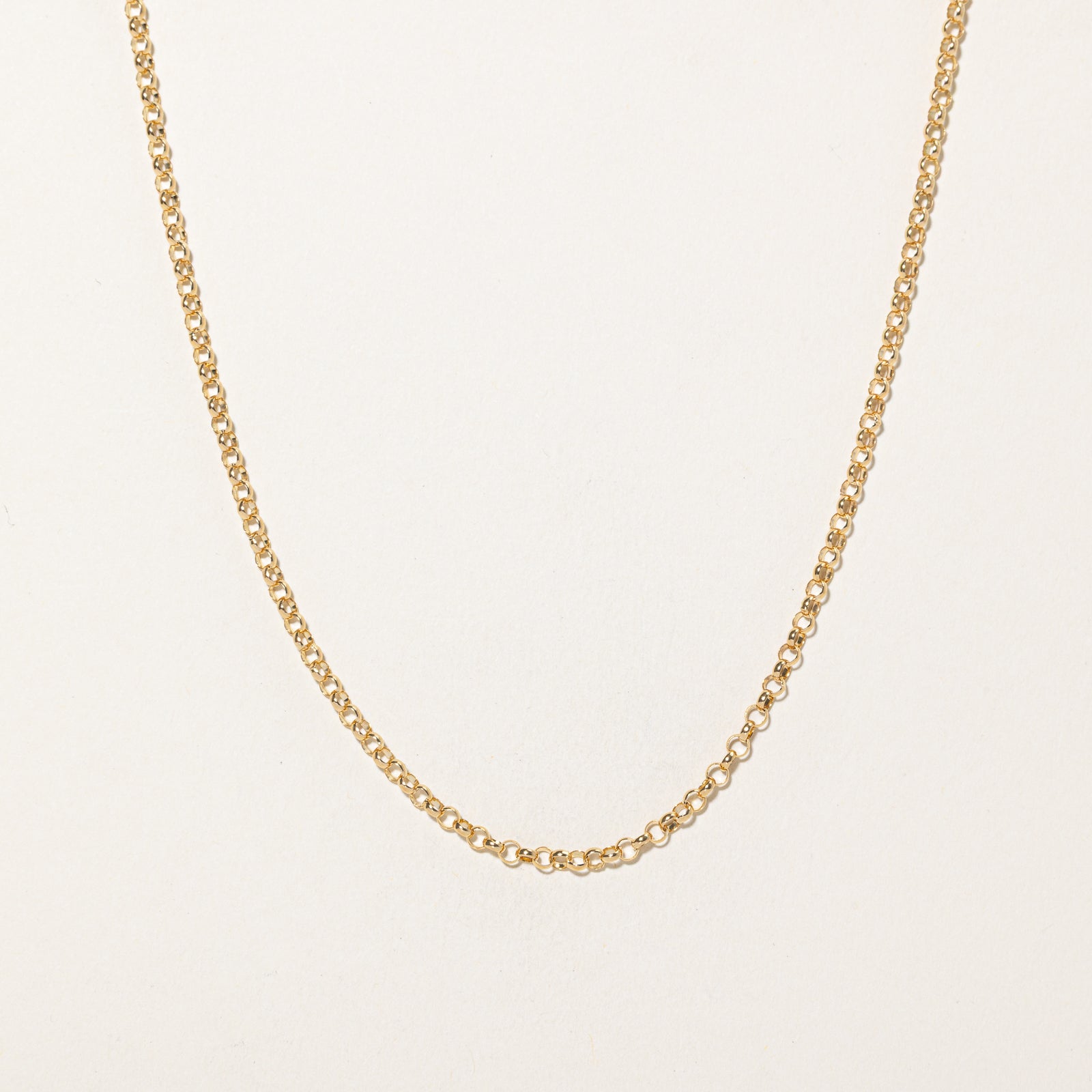 Japanese 18k Yellow Gold Rolo Chain | 15.5"