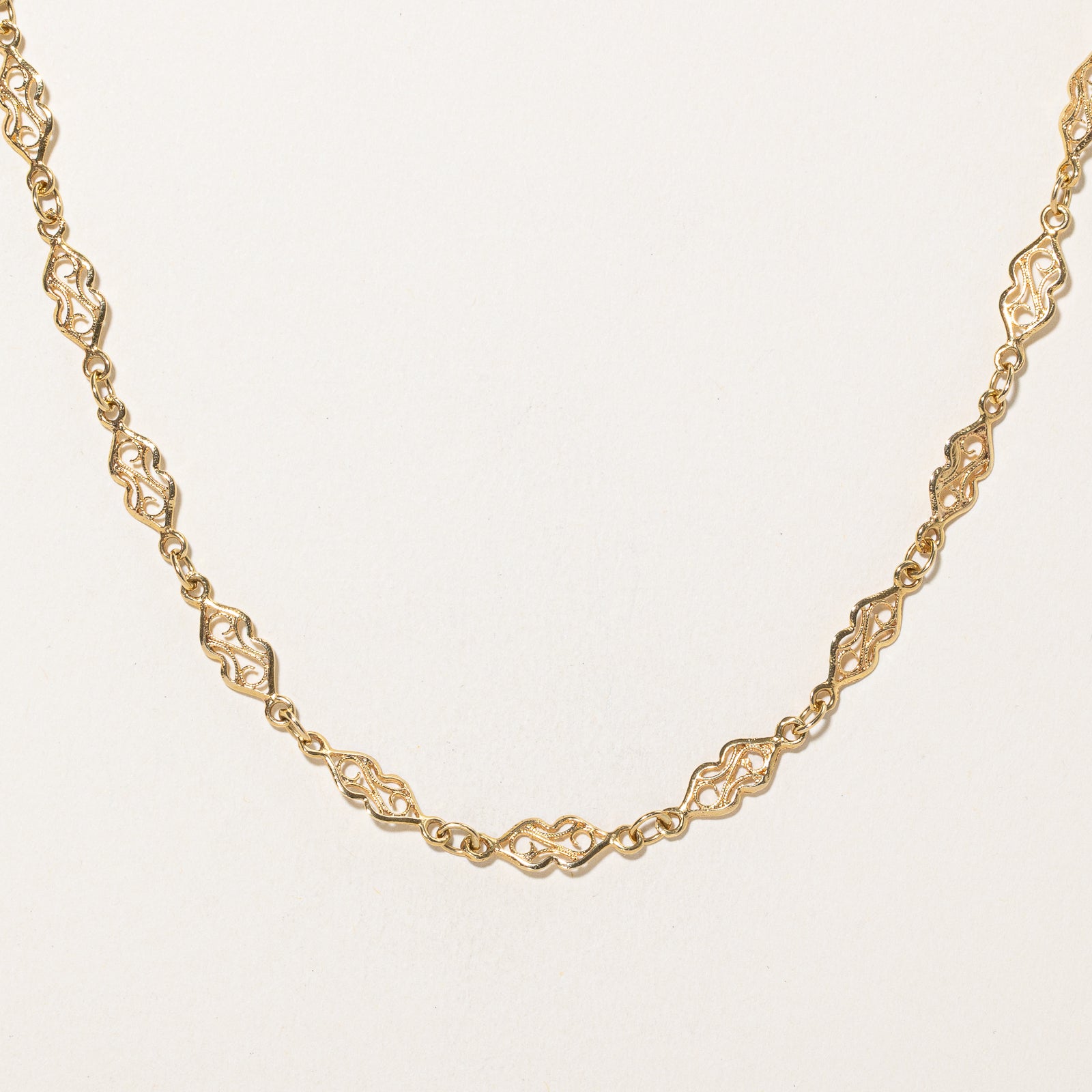 18k Yellow Gold Filigree Chain | 23.5"