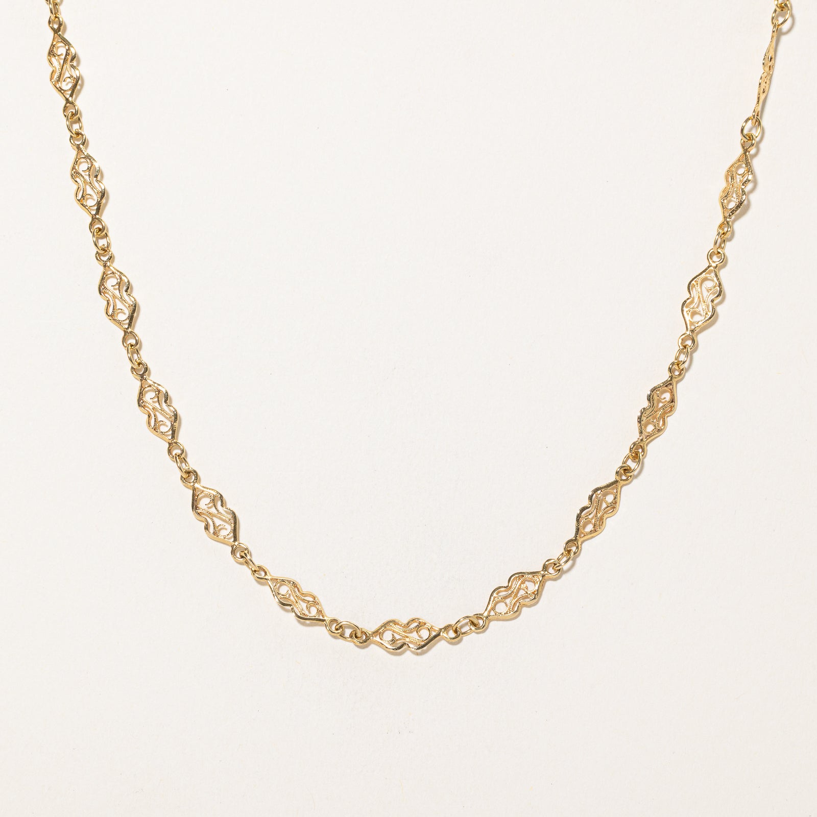 18k Yellow Gold Filigree Chain | 23.5"