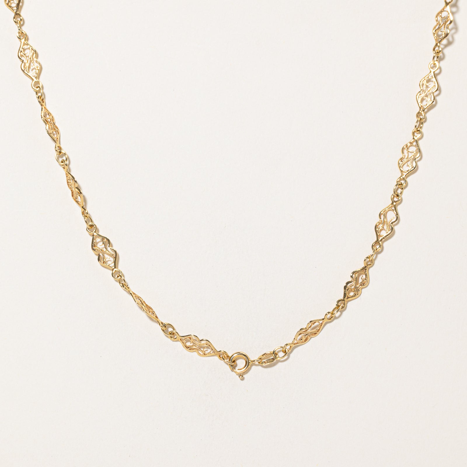 18k Yellow Gold Filigree Chain | 23.5"