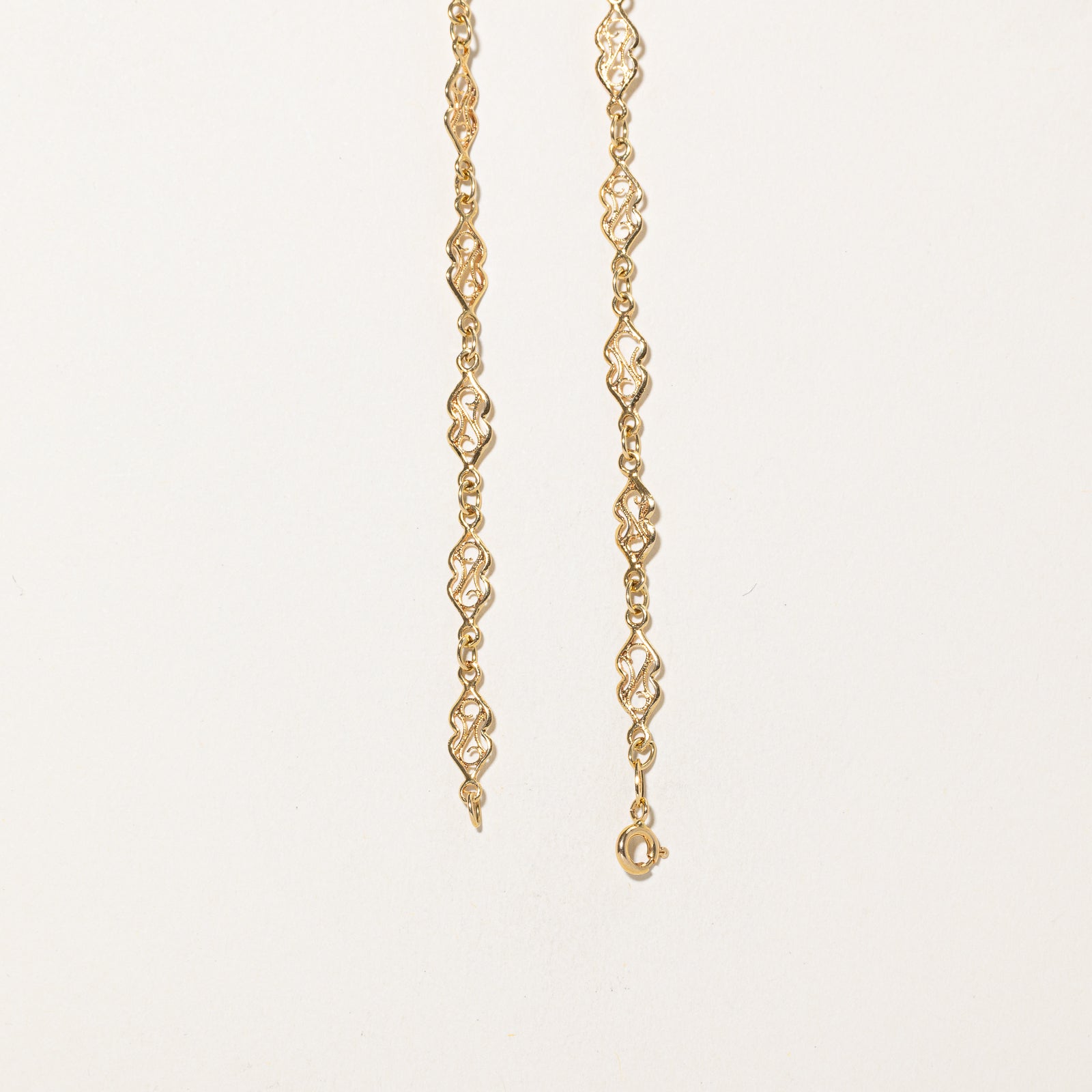 18k Yellow Gold Filigree Chain | 23.5"