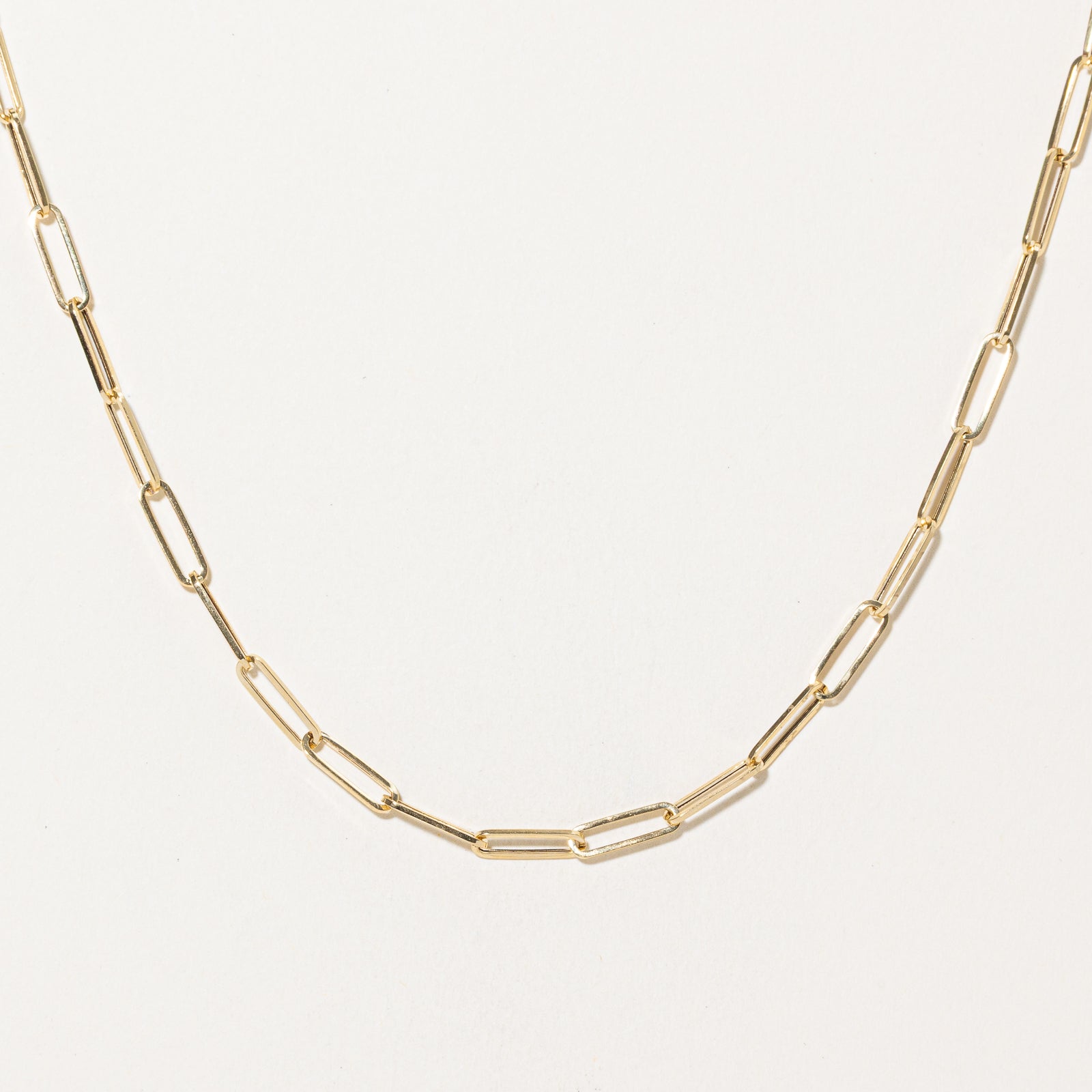 18k Yellow Gold Paperclip Chain | 16"