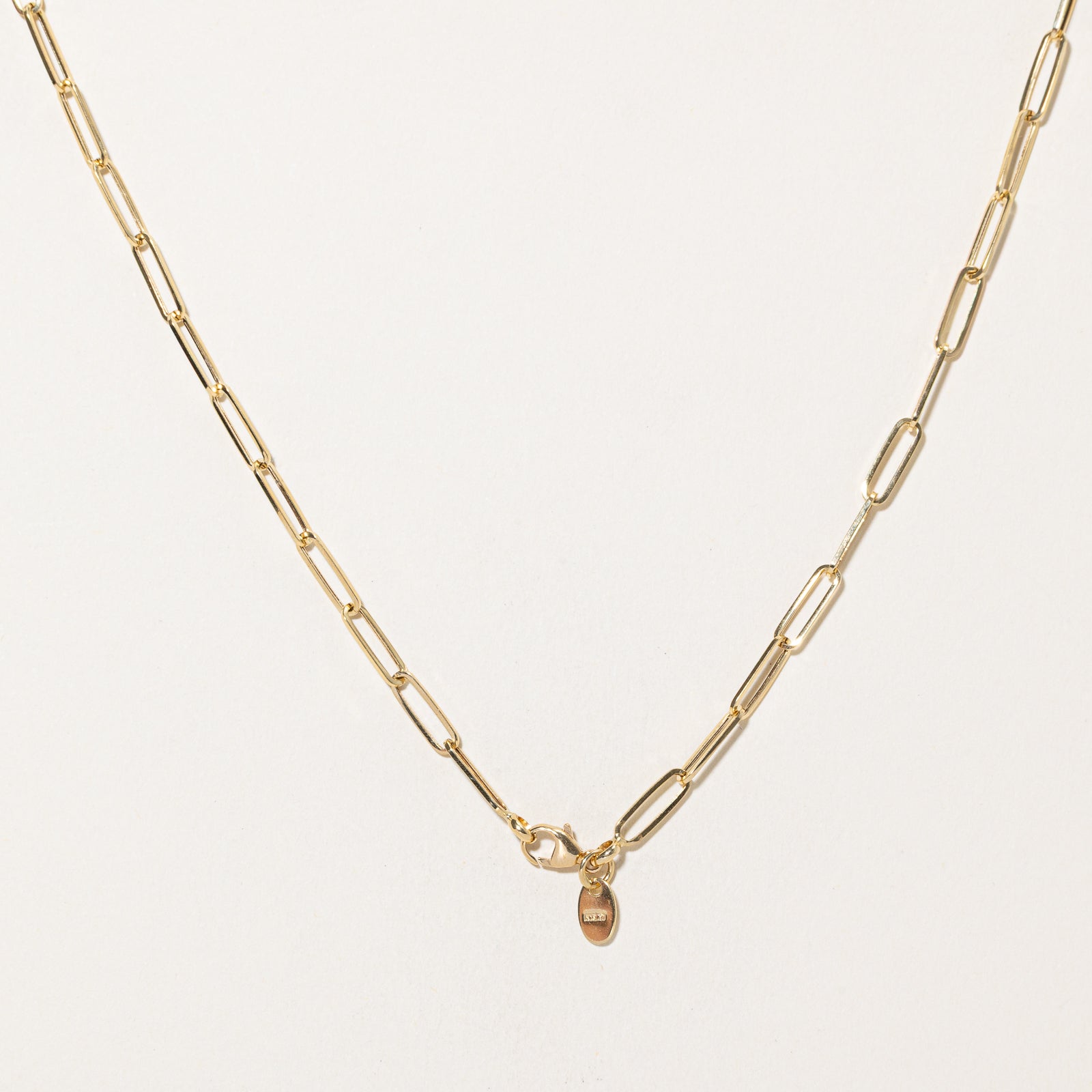 18k Yellow Gold Paperclip Chain | 16"