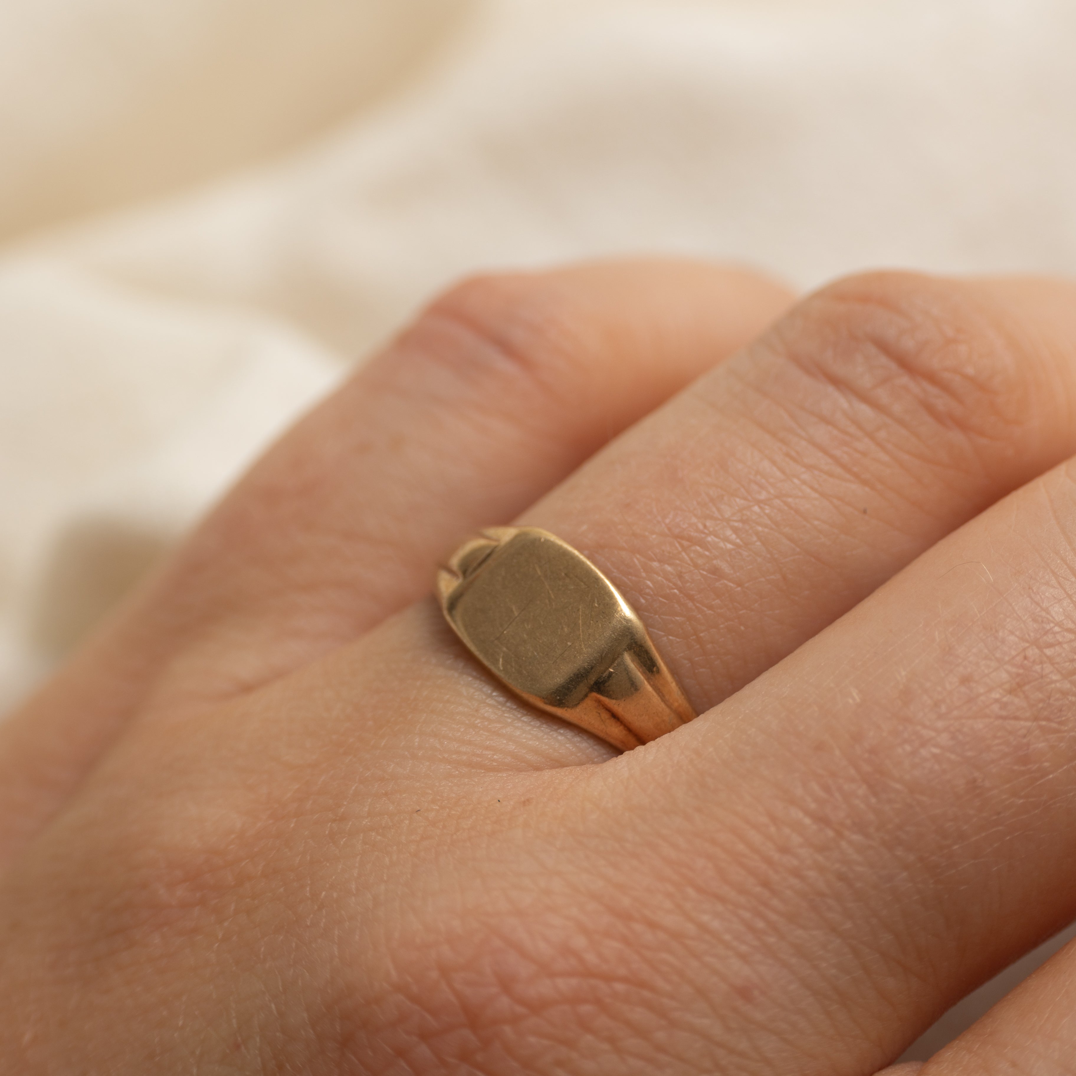 1957 Birmingham 9k Yellow Gold Signet Ring | SZ 7.5