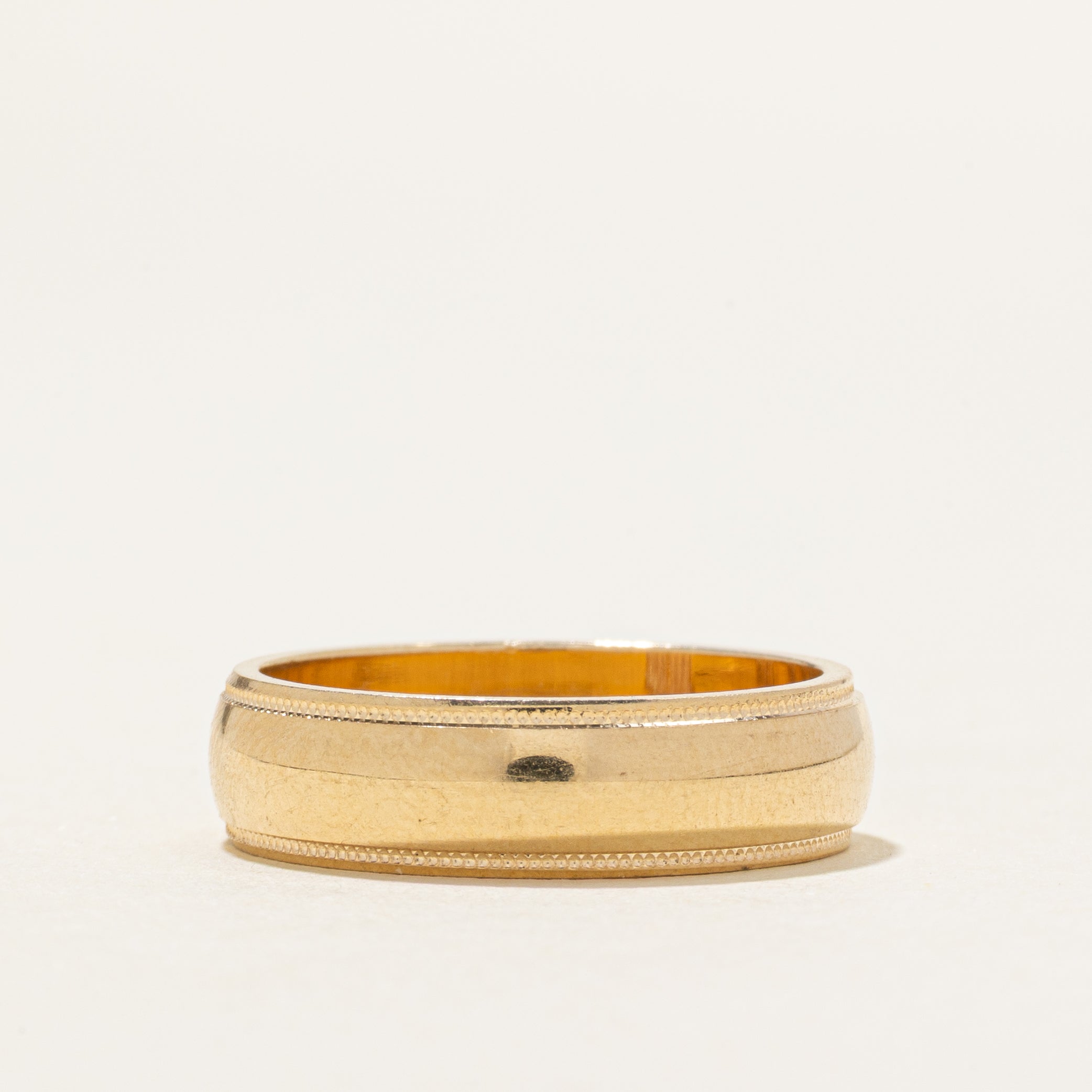 14K Yellow Gold Milgrain Band | 5.1mm | SZ 5.5