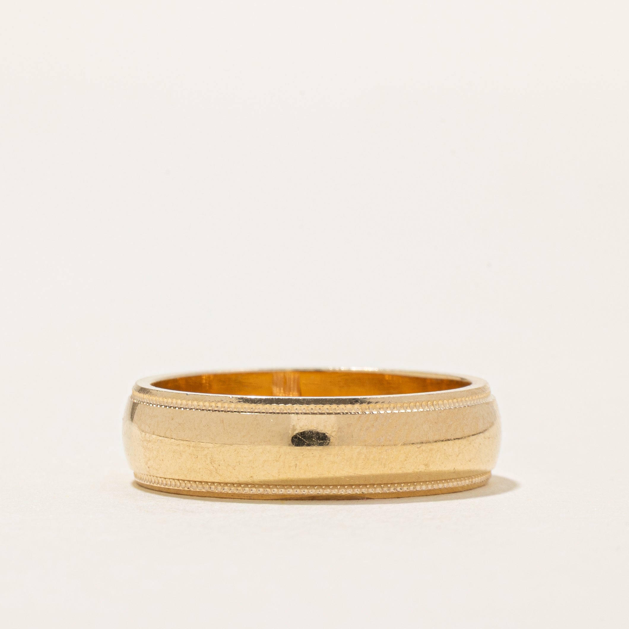 14K Yellow Gold Milgrain Band | 5.1mm | SZ 5.5