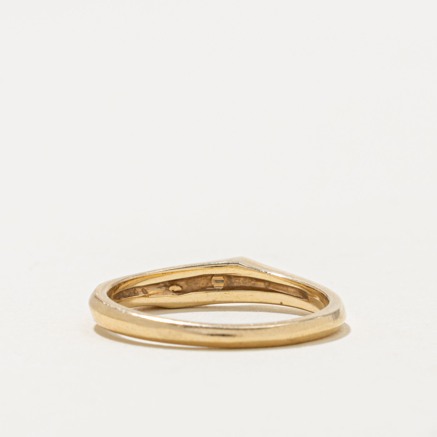 Canadian Yellow Gold Matte Geometric Abstract Band | 3.65mm | SZ 6.75