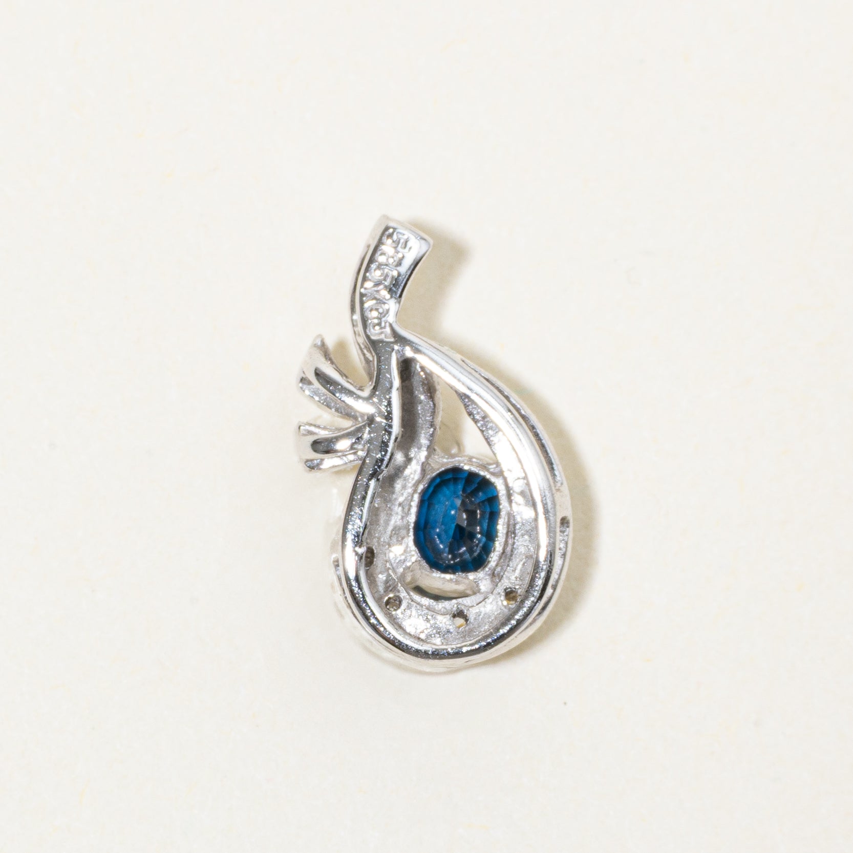 Sapphire & Diamond Pear Shaped Pendant | 0.52ct, 0.02ctw