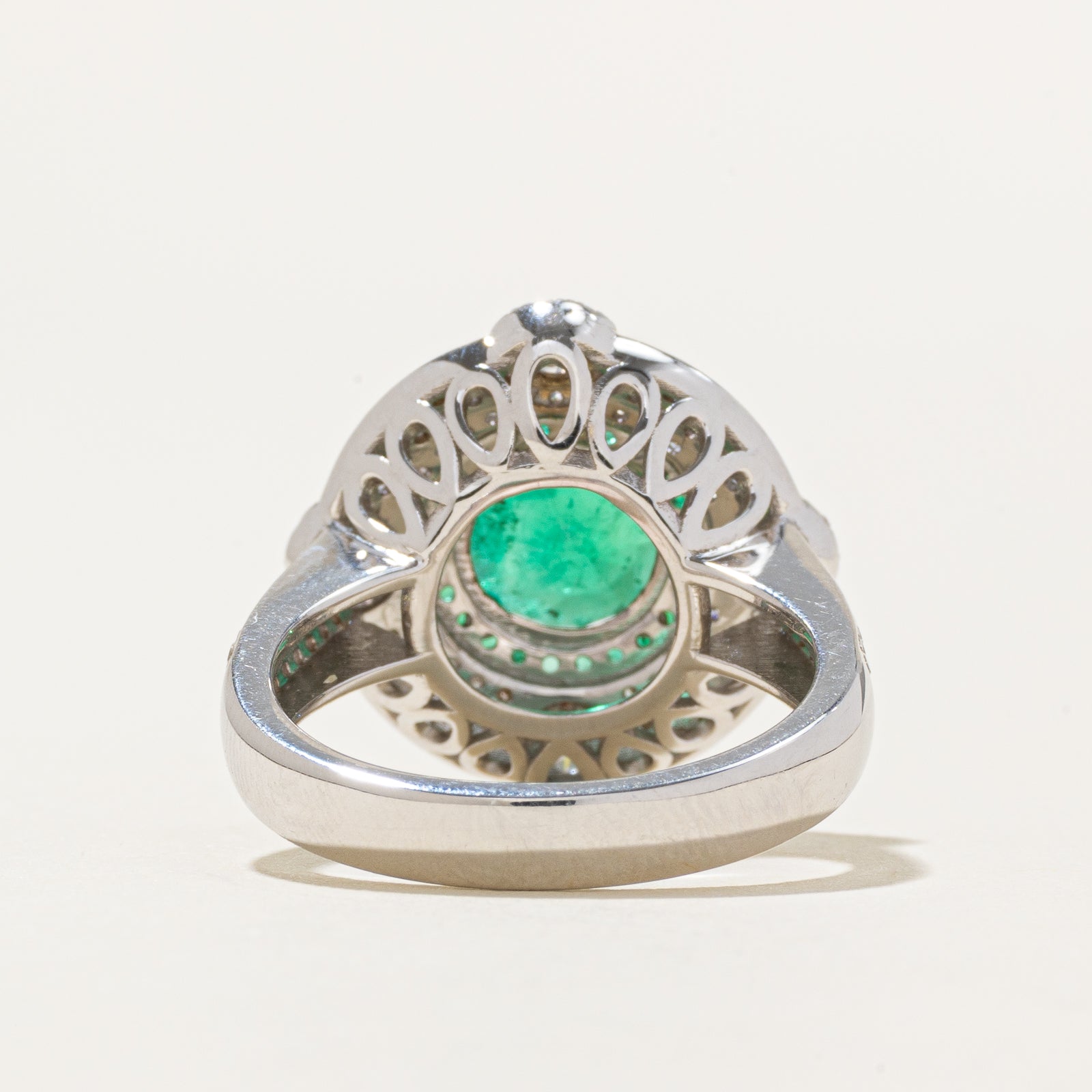 GRS Mariposa Colombian Emerald & Diamond Ring | 1.31ctw | 0.84ctw | SZ 6.5