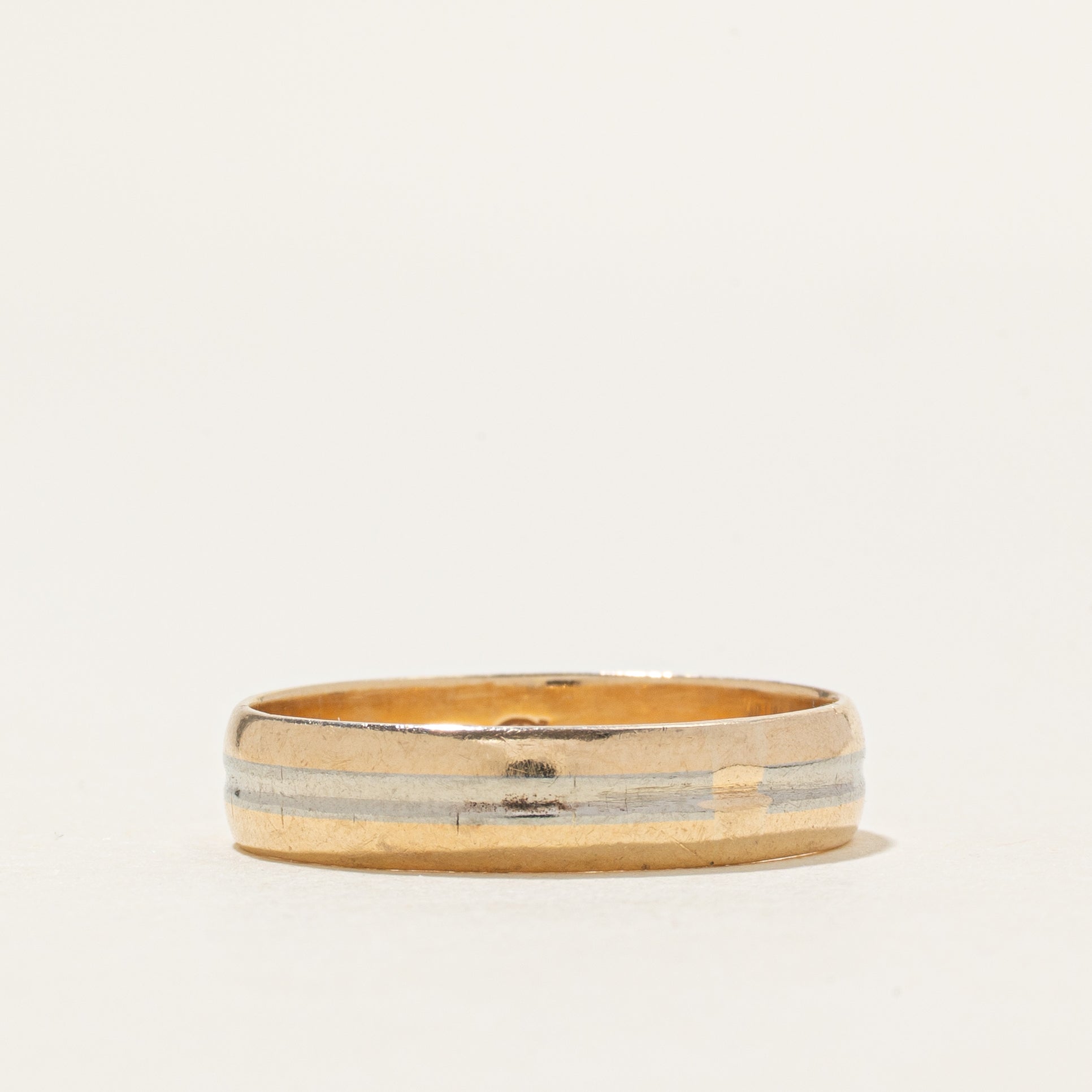 Canadian 14K Two Tone Gold Band | 4.5mm | SZ 8.25