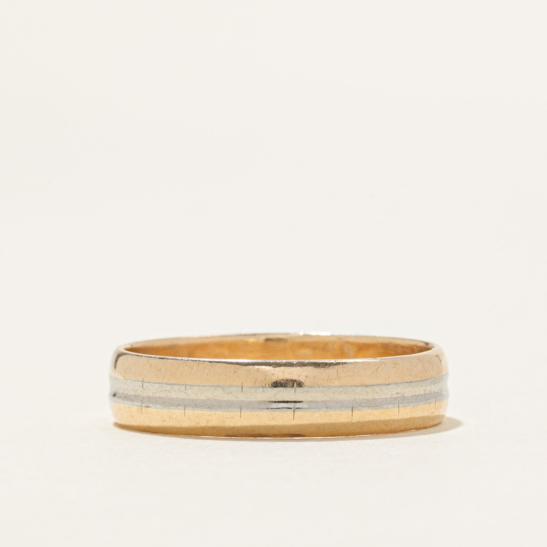 Canadian 14K Two Tone Gold Band | 4.5mm | SZ 8.25