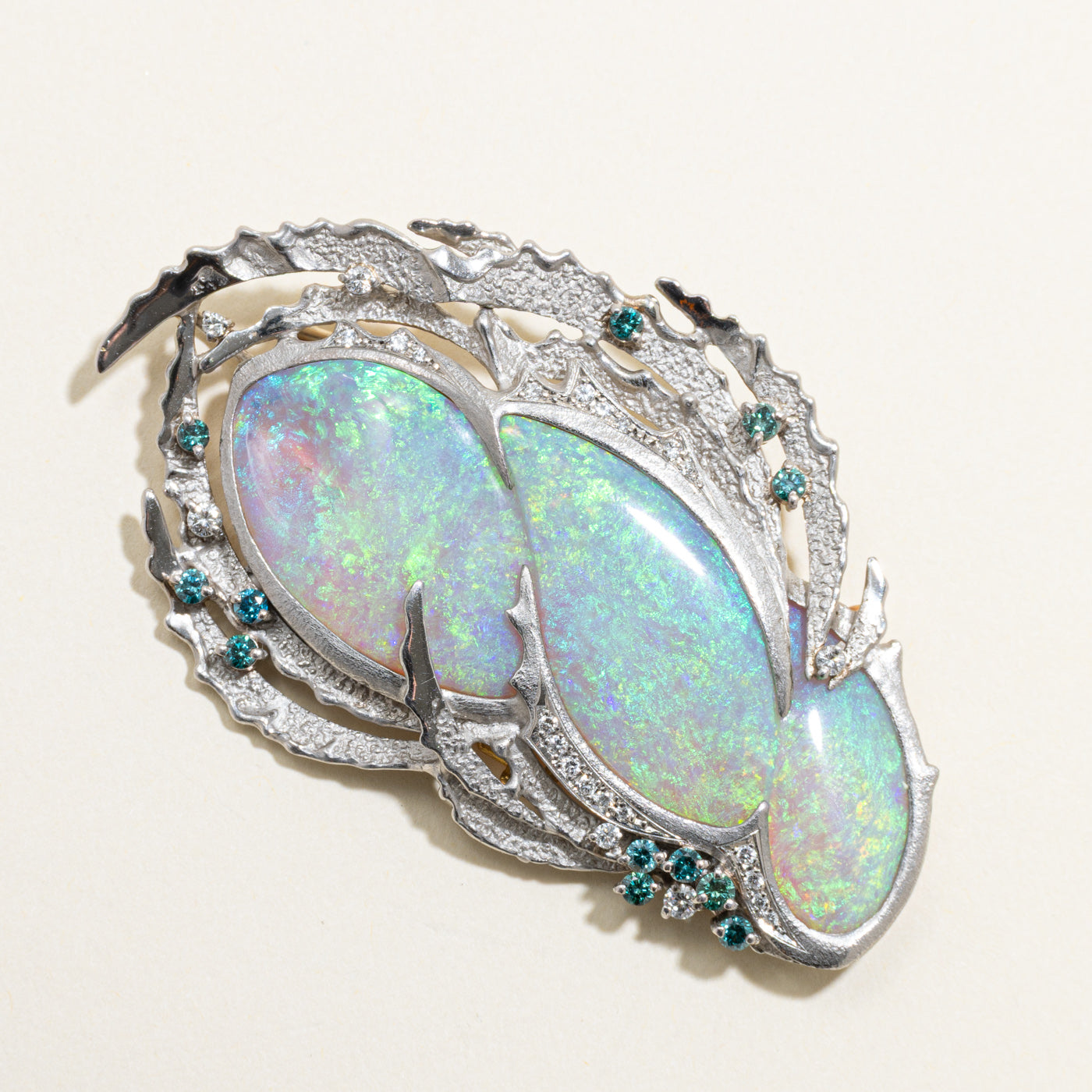 Australian Opal & Diamond Convertible Pendant/Brooch/Bracelet | 60.12ct | 1.13ctw |