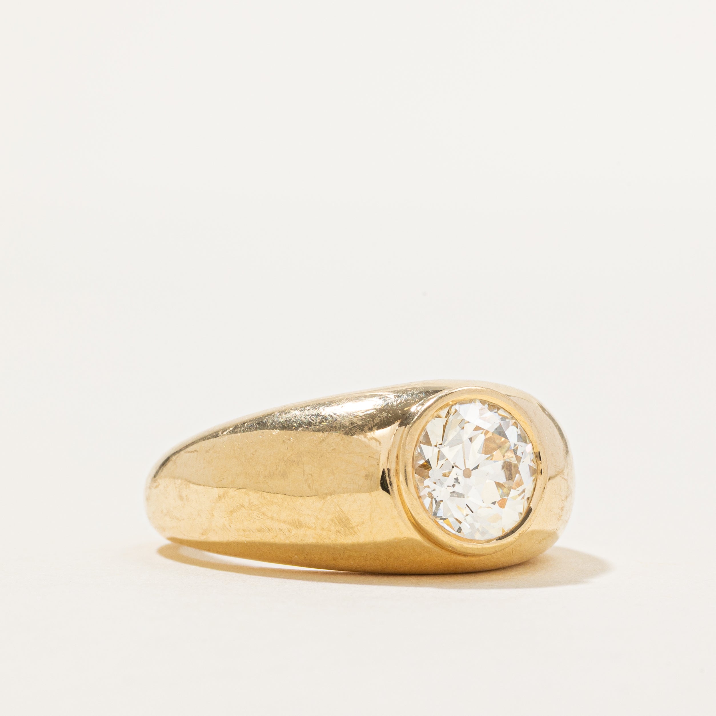 18k GIA Old European Cut Diamond Dome Ring | 2.31ct | SZ 9.25