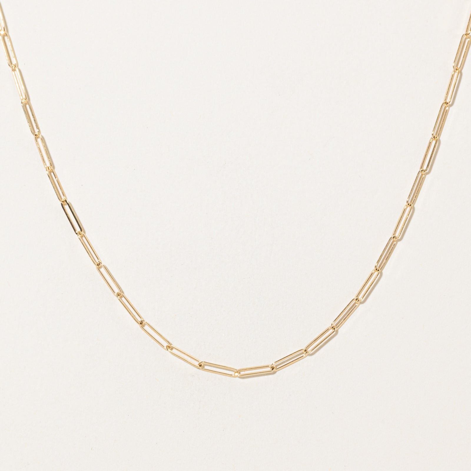 18k Yellow Gold Paperclip Chain | 17.5"